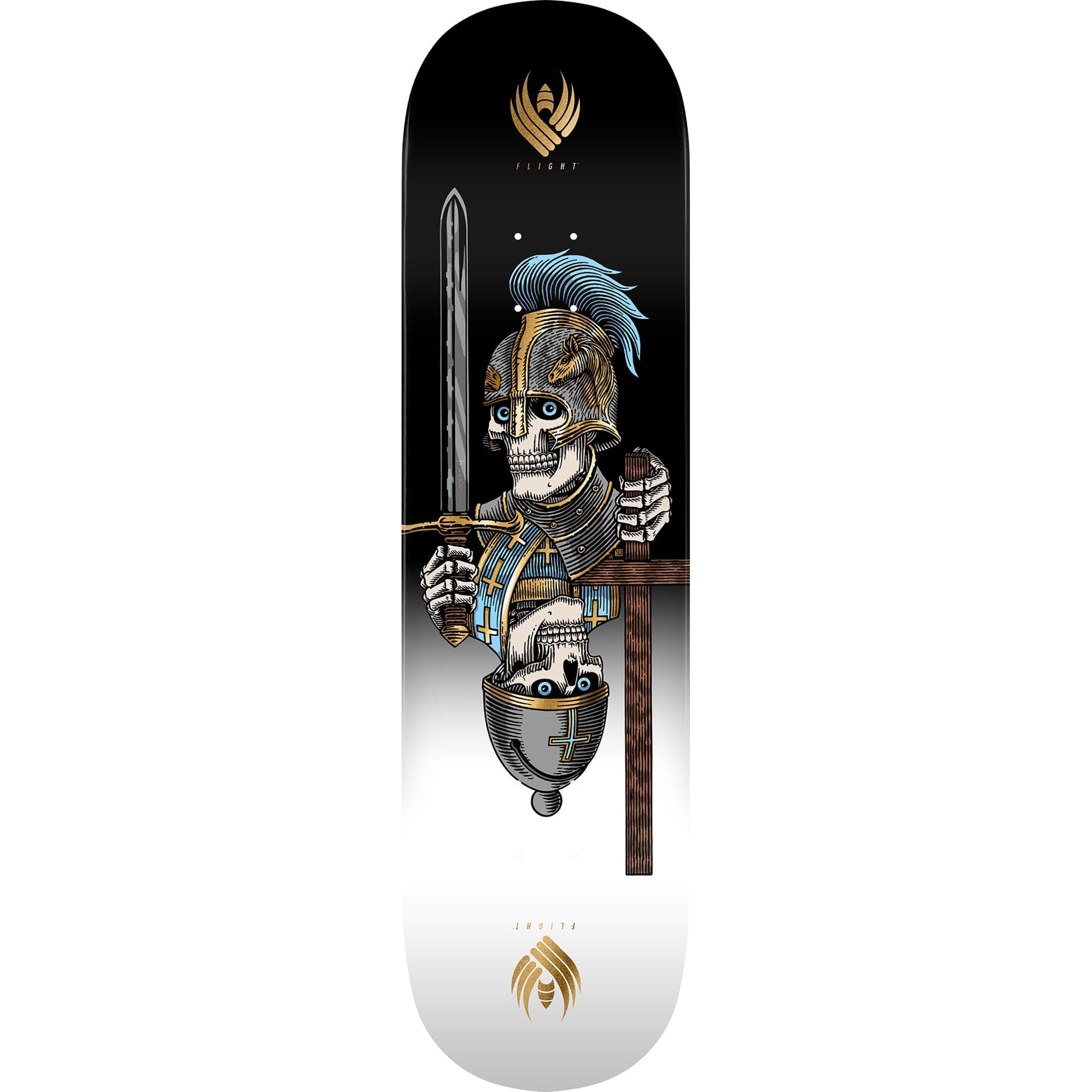 Powell Peralta Corrigan Chess Skull Flight Skateboard Deck Gold Foil 8.42" Skateboard