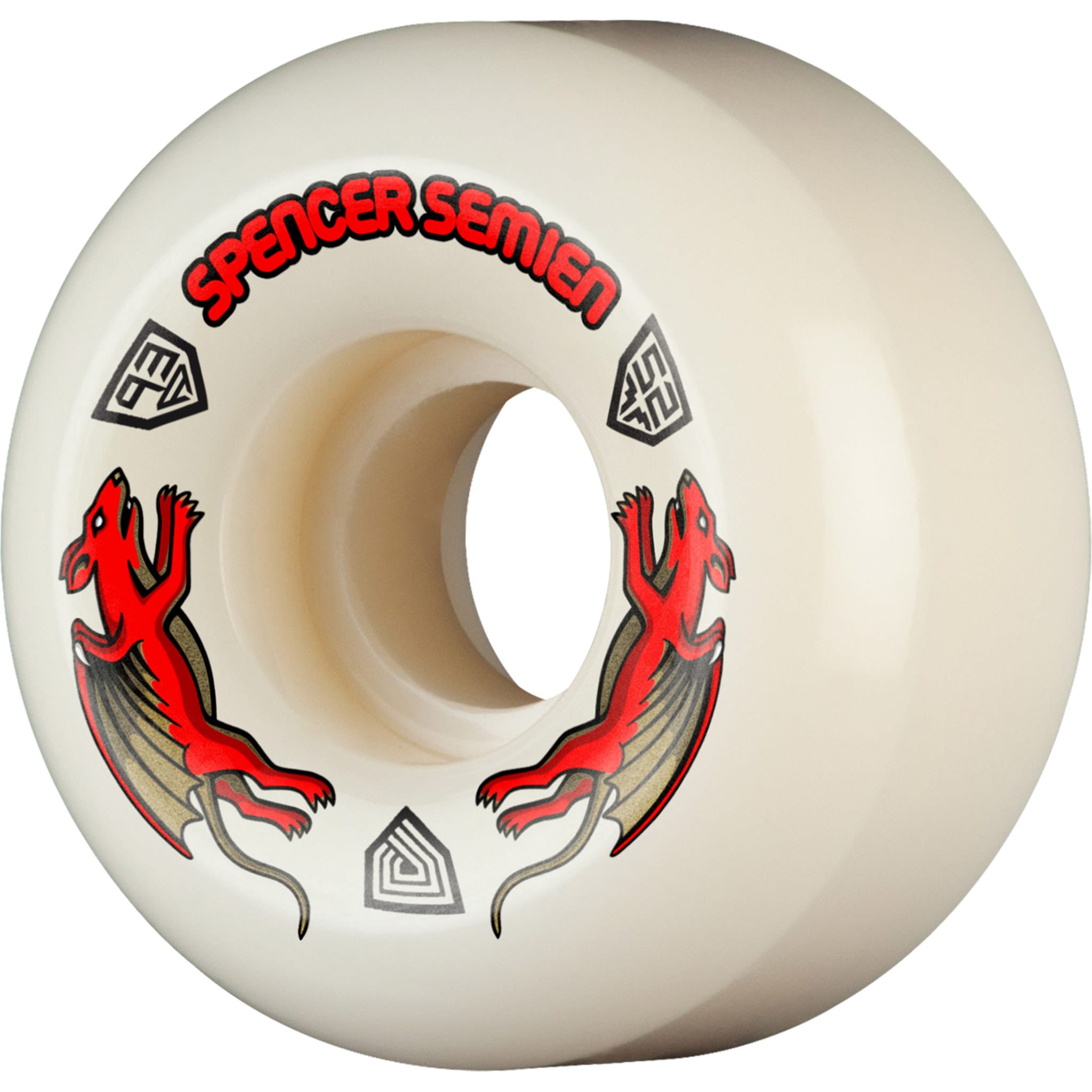 Powell Peralta Semien Nano Rat Dragons AV5 Skateboard Wheels 93a 52mm x 30mm Skateboard Wheels