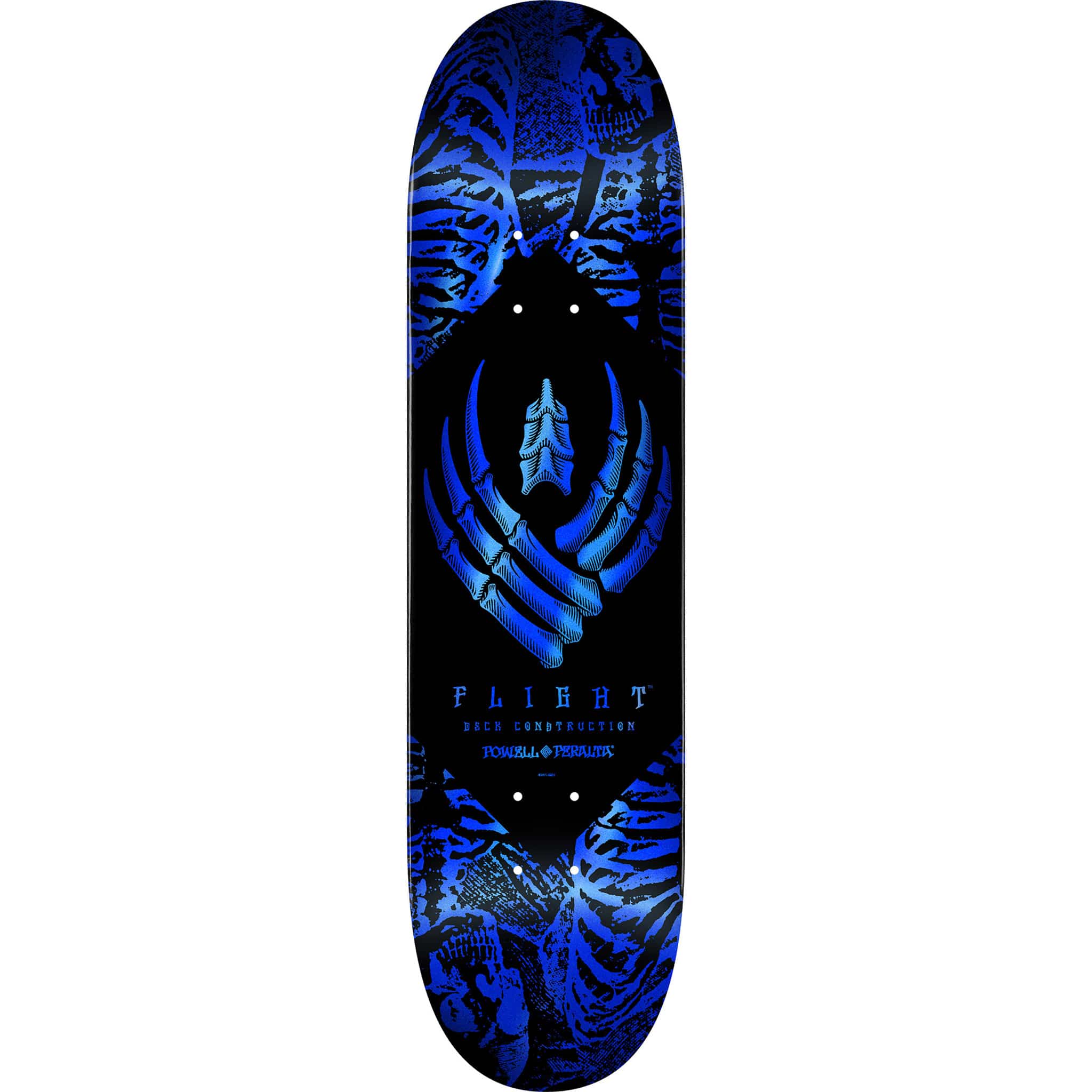 Powell Peralta Skeleton Blue Foil Flight Skateboard Deck 8.75" Skateboard