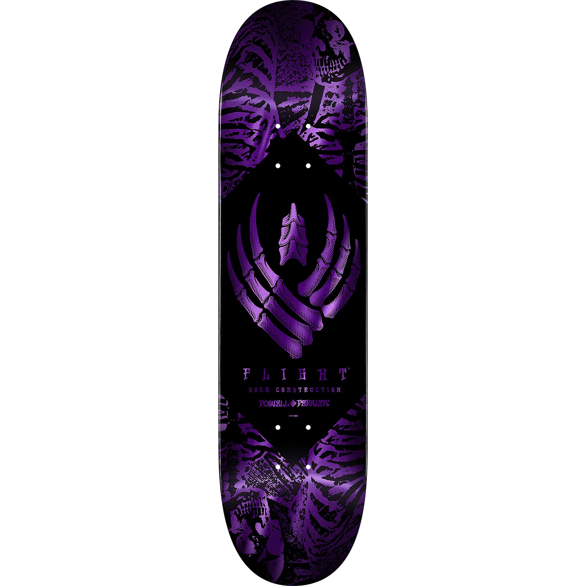 Powell Peralta Skeleton Purple Foil Flight Skateboard Deck 9" Skateboard