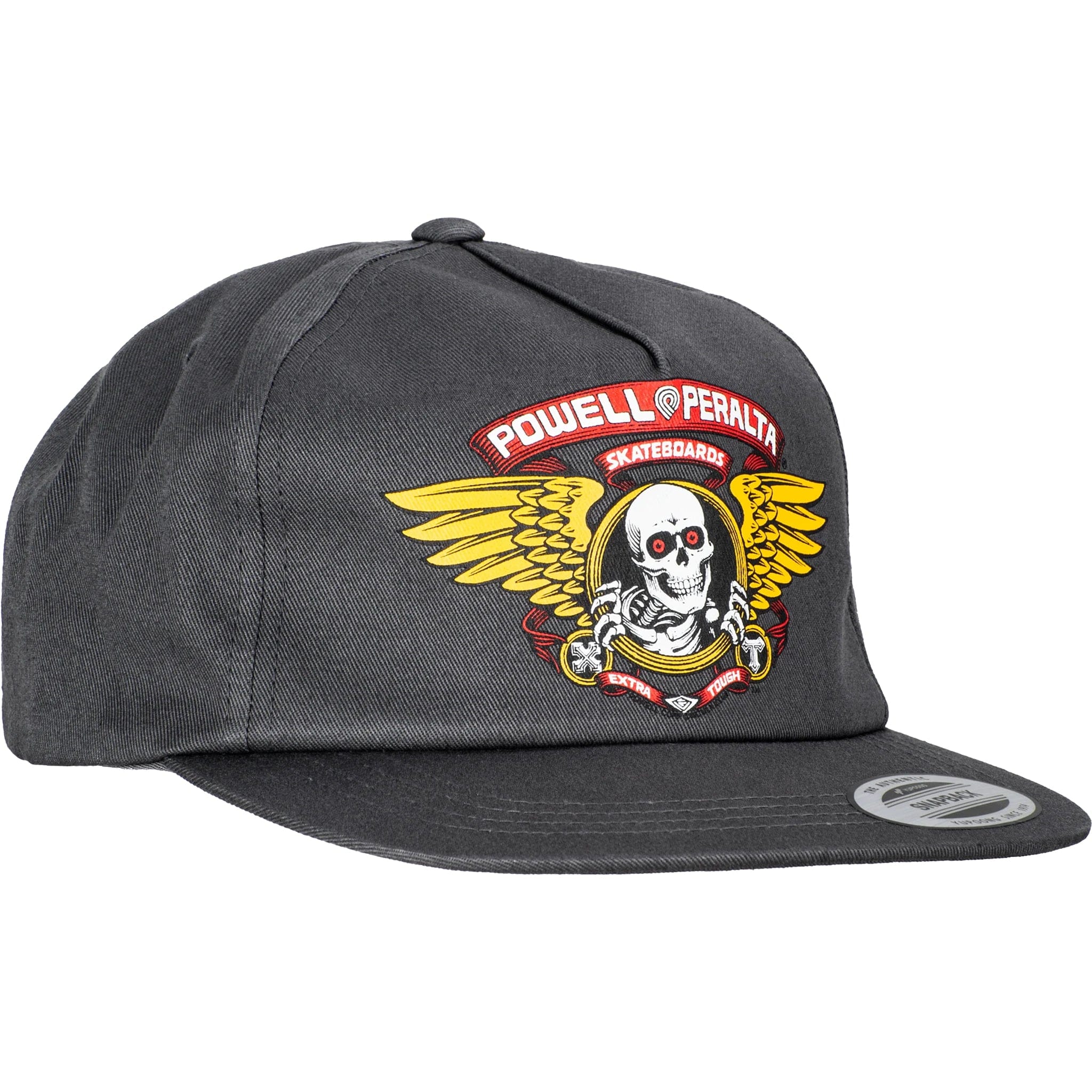 Powell Peralta Winged Ripper Snapback Hat Charcoal Hats