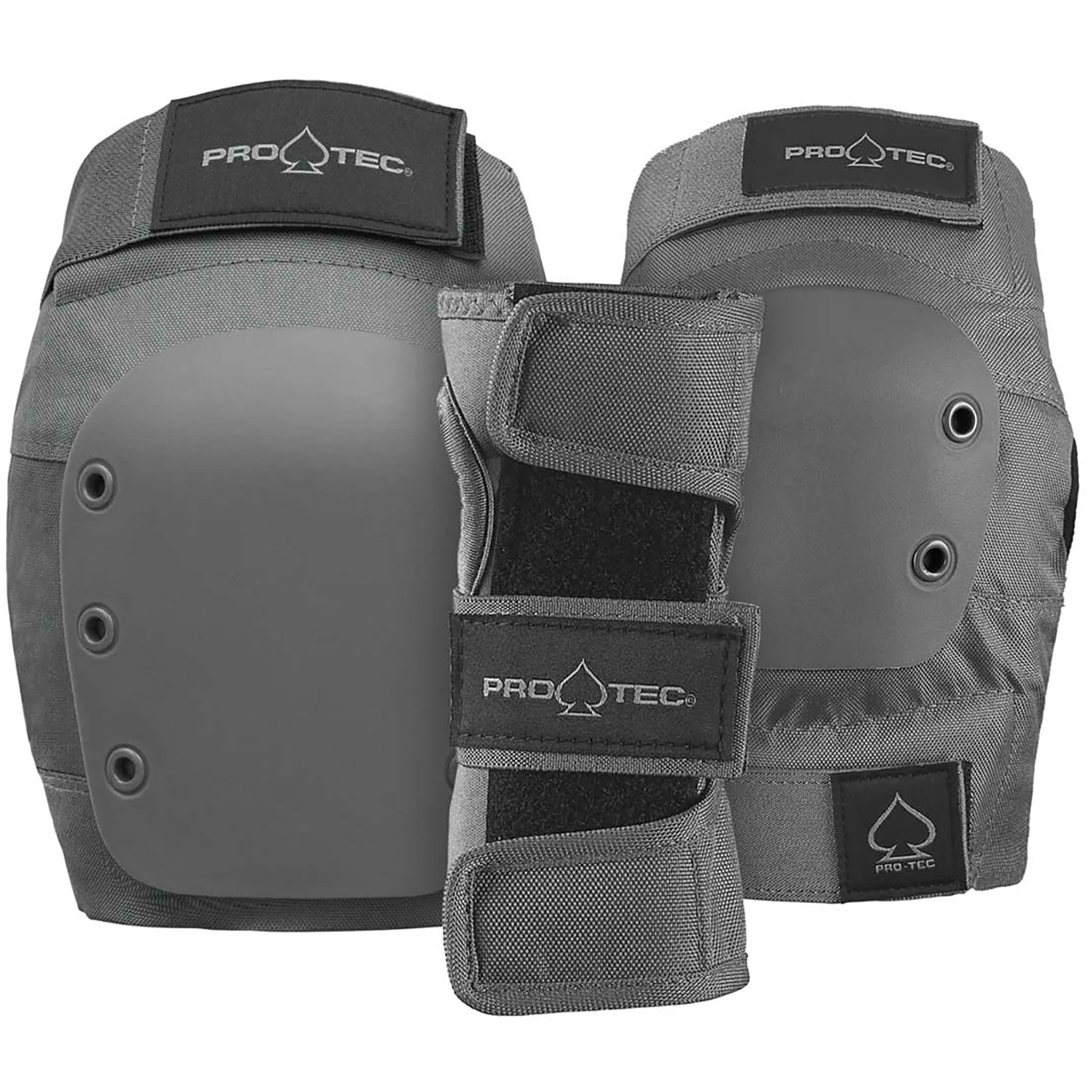 Pro-Tec Street Adult 3-Pack Pad Set Grey Skateboard Protection