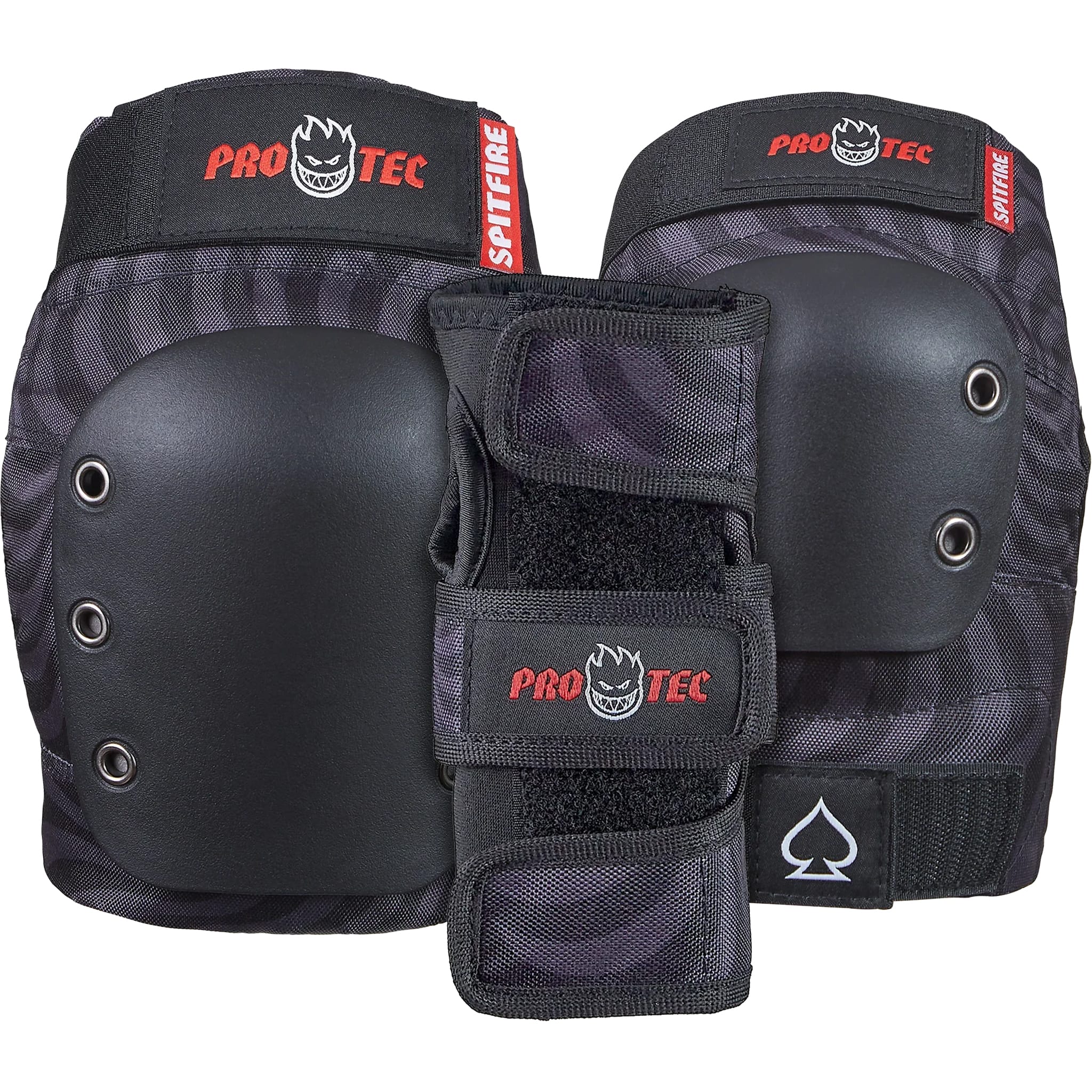 Pro-Tec Youth Street 3-Pack Pad Set Spitfire Black Swirl Skateboard Protection