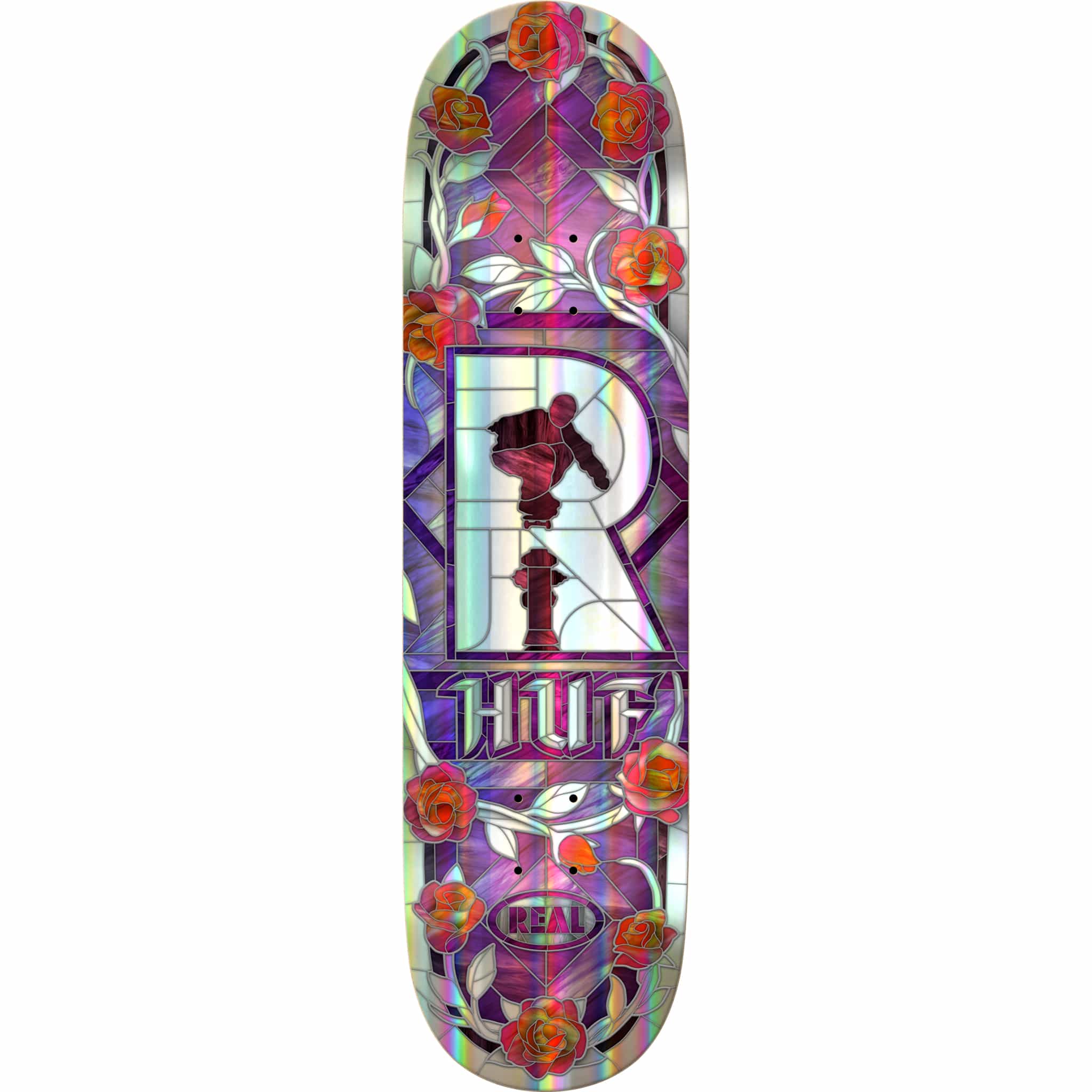 Real HUF Holographic Cathedral Skateboard Deck 8.06" Skateboard
