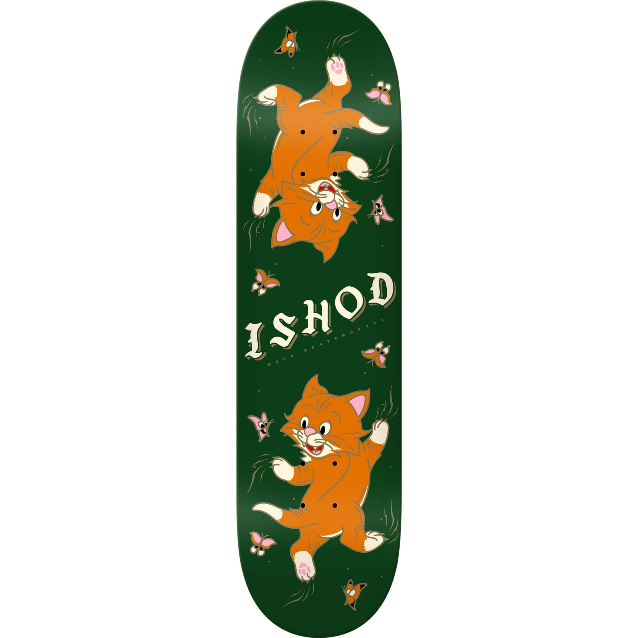Real Ishod Wair Kitten Scratch Twin Tail Slick Skateboard Deck 8.3" Skateboard