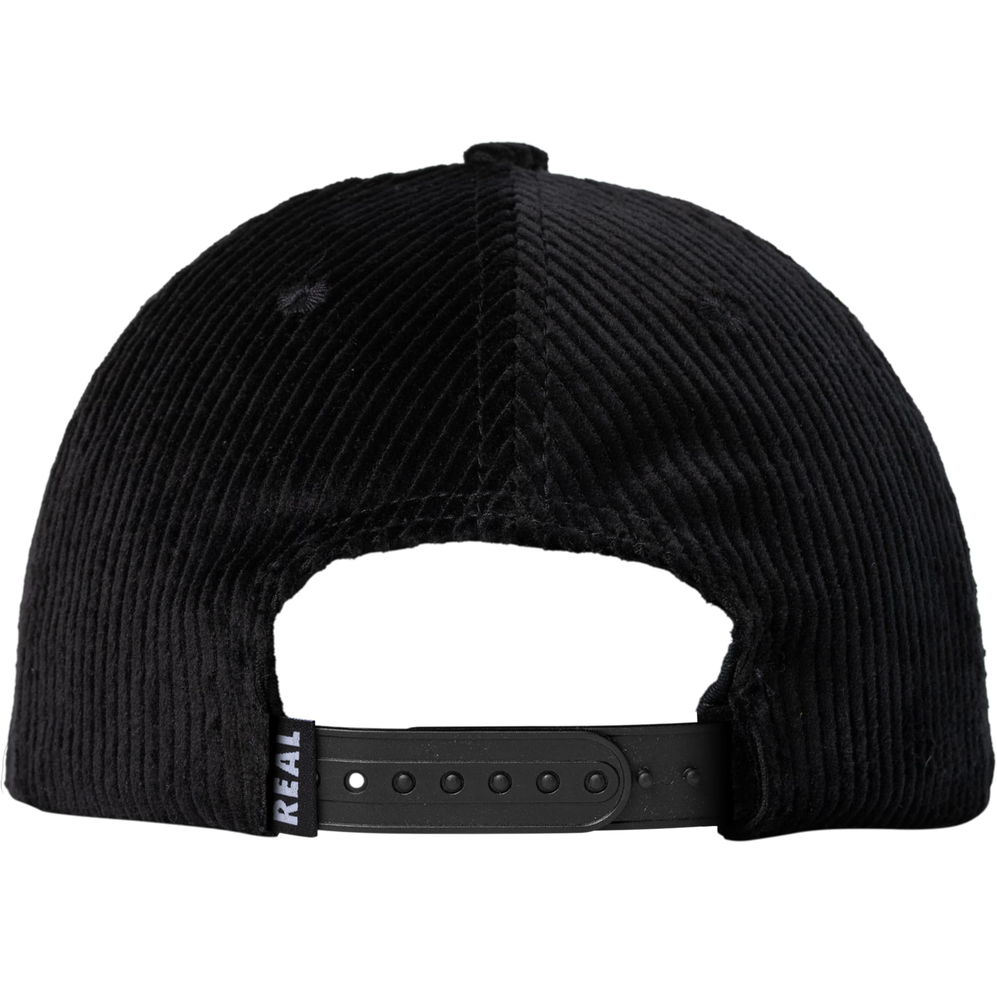 Real Oval Snapback Hat Black Black Hat