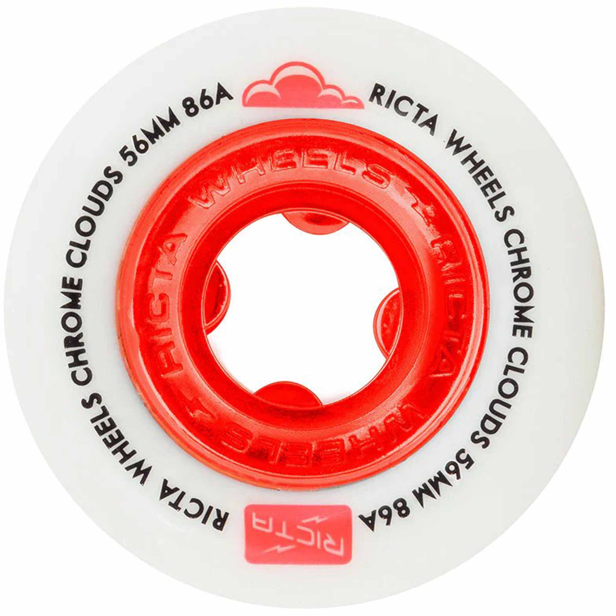 Ricta Chrome Clouds Red 86A 56MM Skateboard Wheels Skateboard Wheels