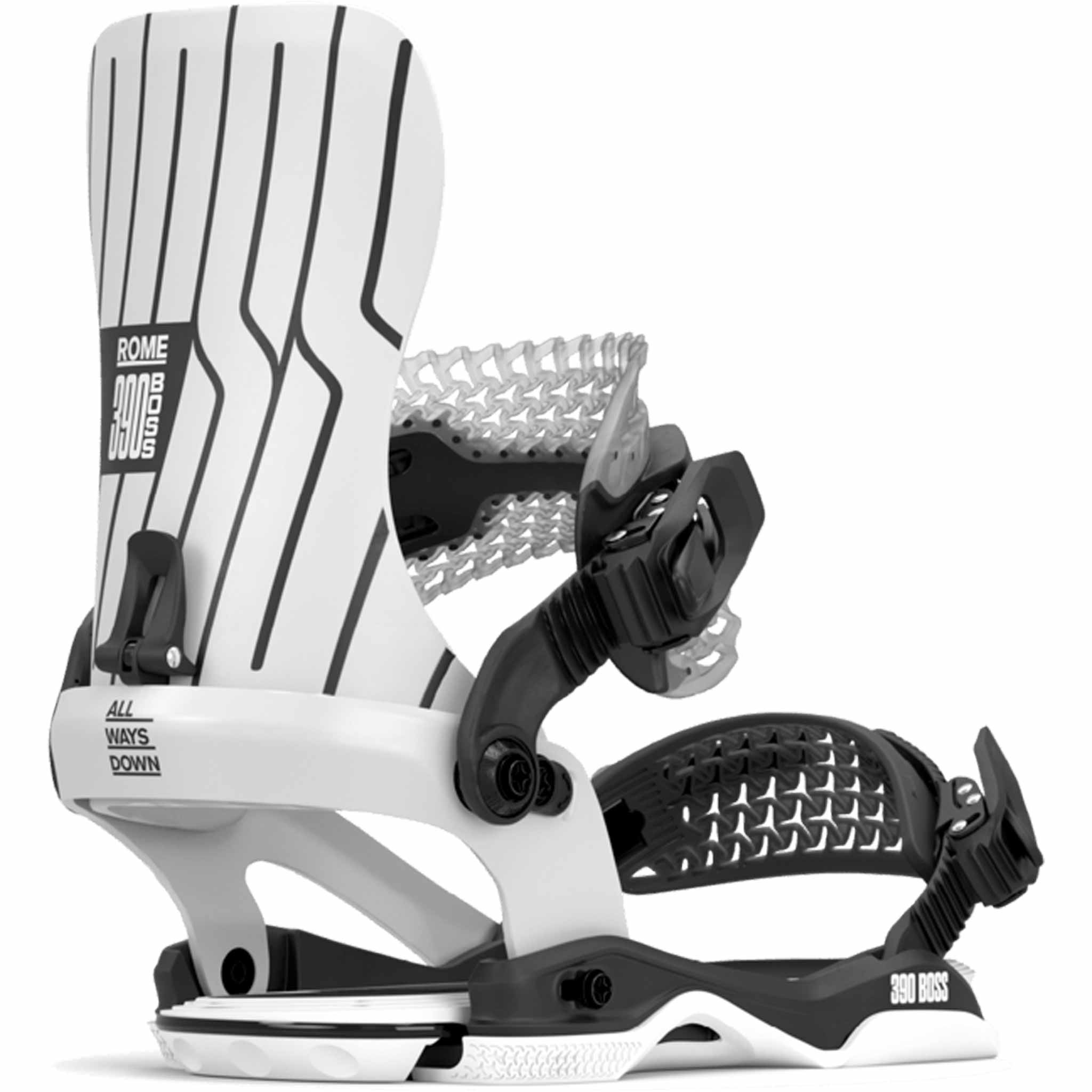 Rome 390 Boss AW Snowboard Binding White Black 2026 Mens Bindings