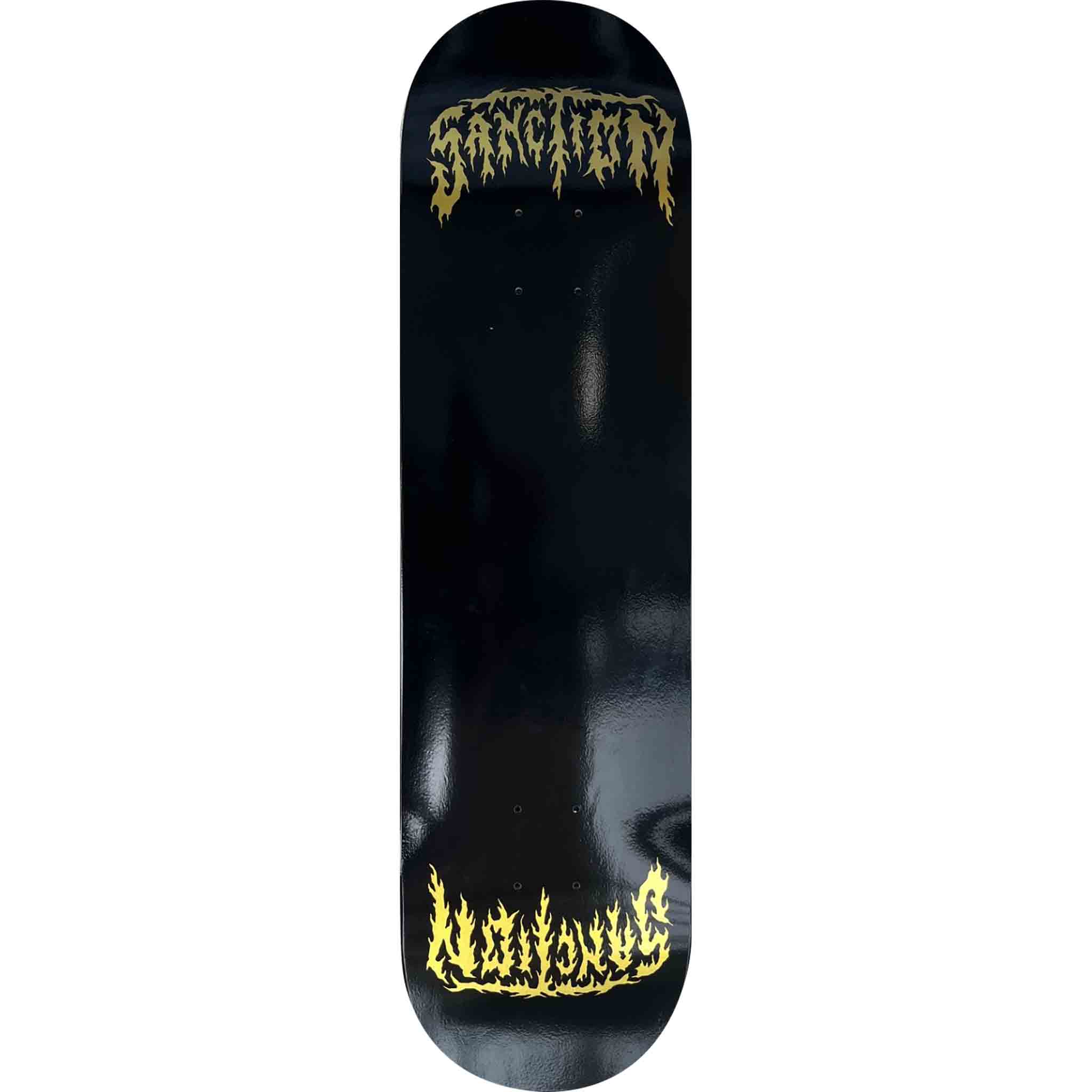 Sanction Metal Twin Black 8.25" Skateboard Deck Skateboard