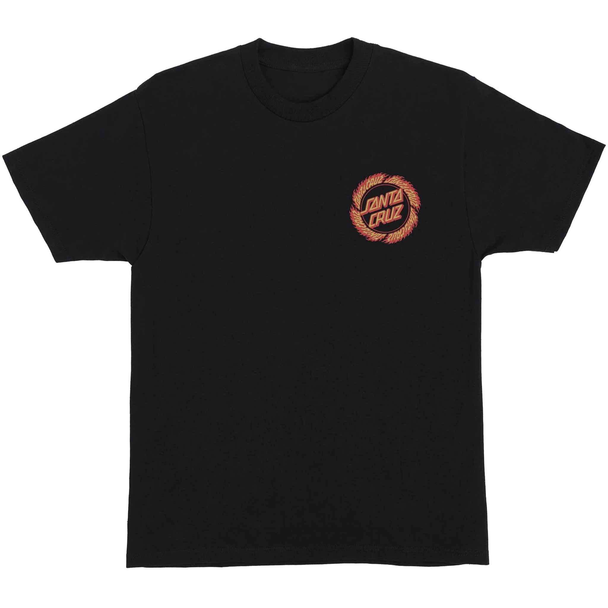 Santa Cruz Flame Ringed Dot Tee Black T Shirt