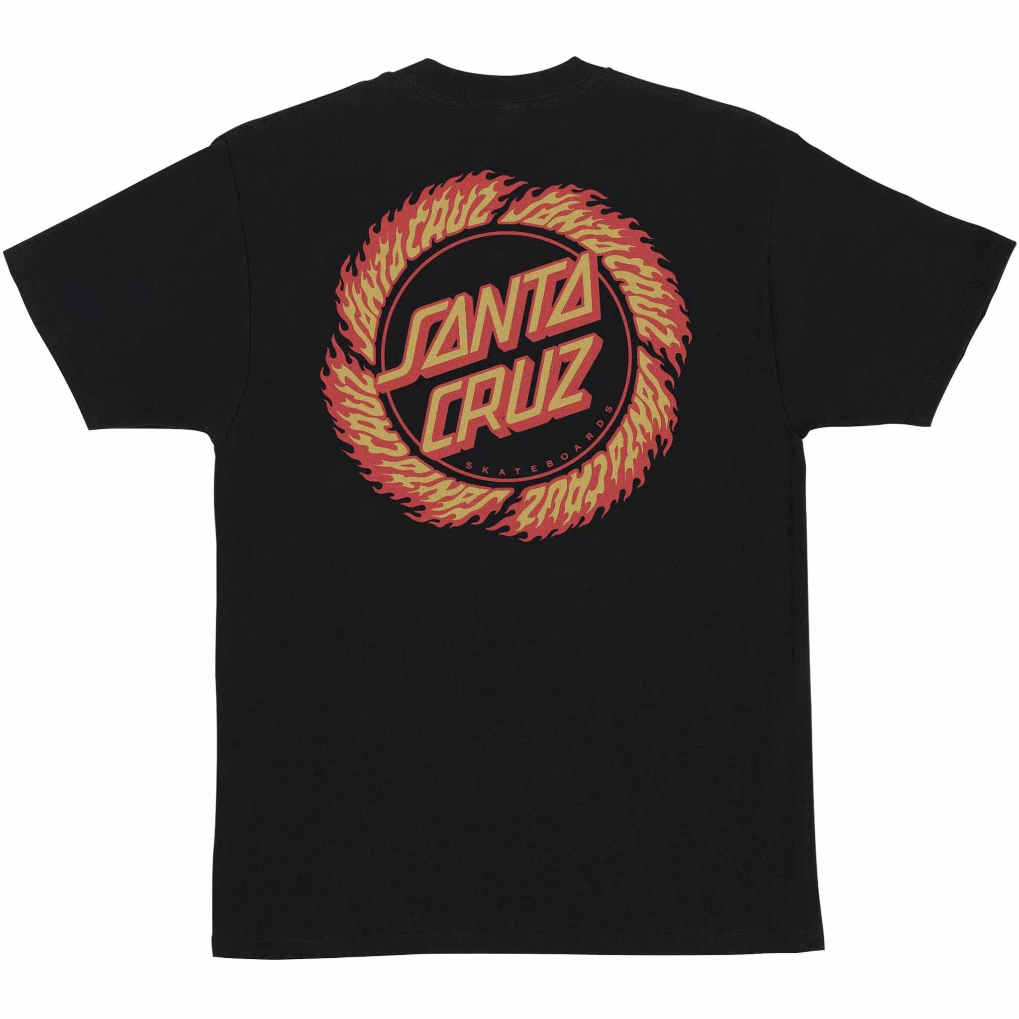 Santa Cruz Flame Ringed Dot Tee Black T Shirt