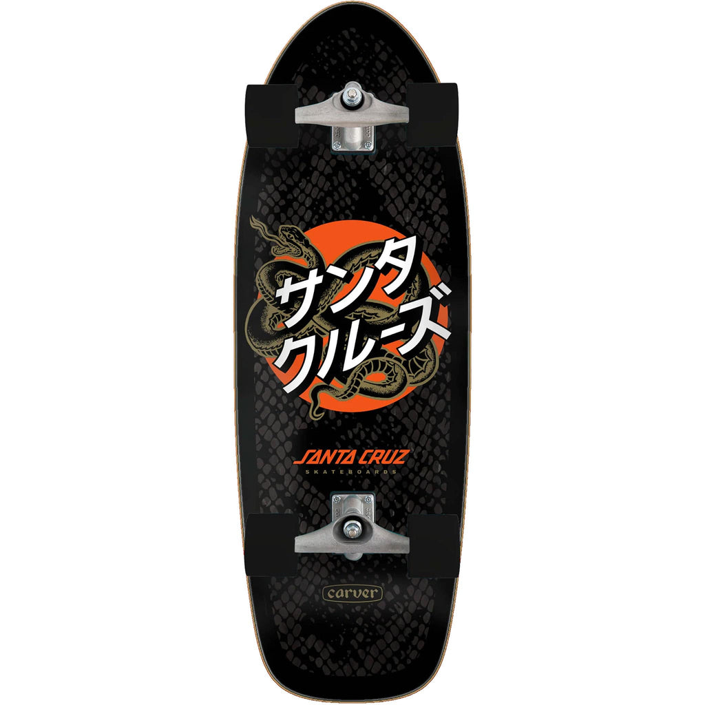 Santa Cruz X Carver Japanese Snake Dot Pig  10.54" Surf Skate Complete Longboard Complete