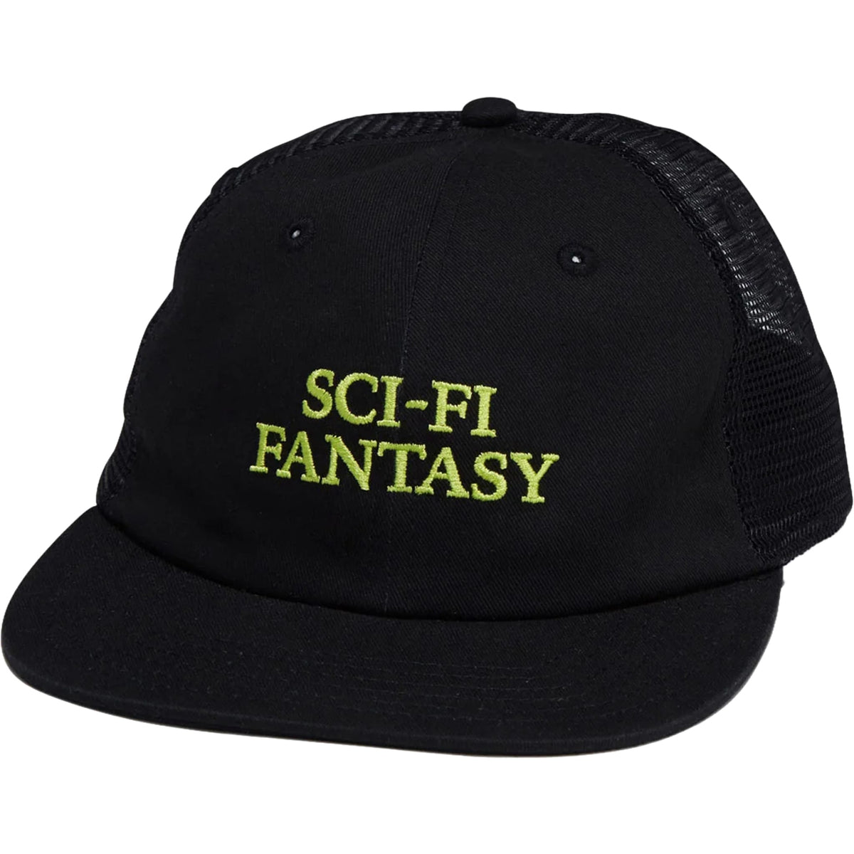 Sci-Fi Fantasy Logo Mesh Snapback Hat Black Hats