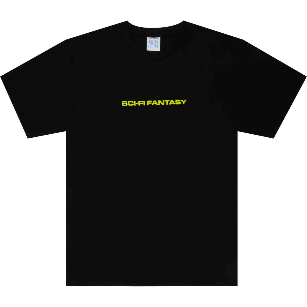 Sci-Fi Fantasy Textured Logo Tee Black T Shirt