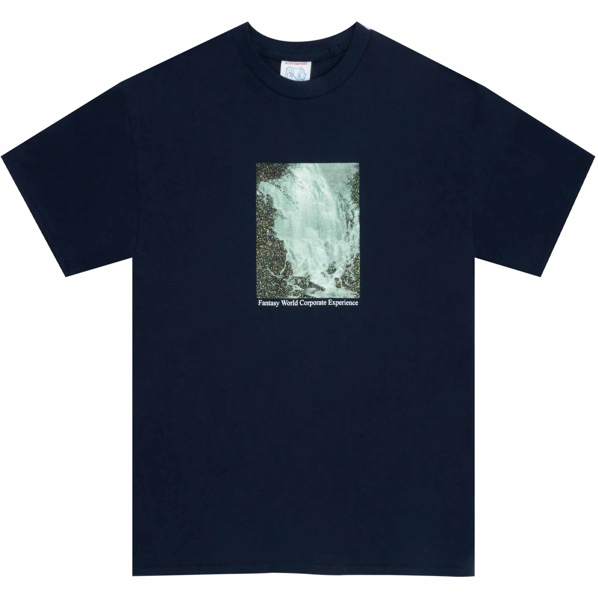 Sci-Fi Fantasy Waterfall Tee Navy T Shirt