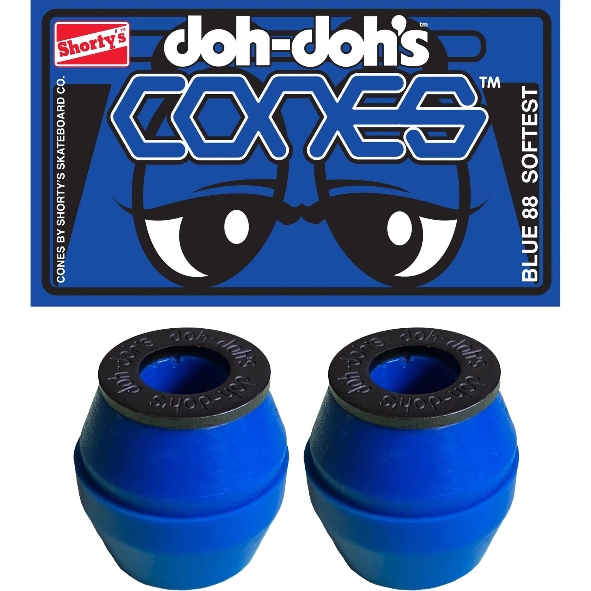 Shorty's Doh Doh's Cones Bushings Softest Blue 88A Skateboard Accessories
