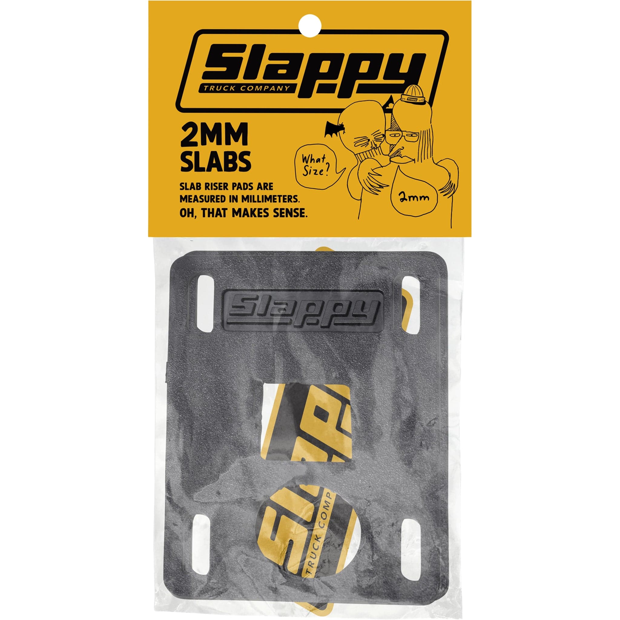 Slappy Slabs 2mm Low Risers Black Skateboard Accessories