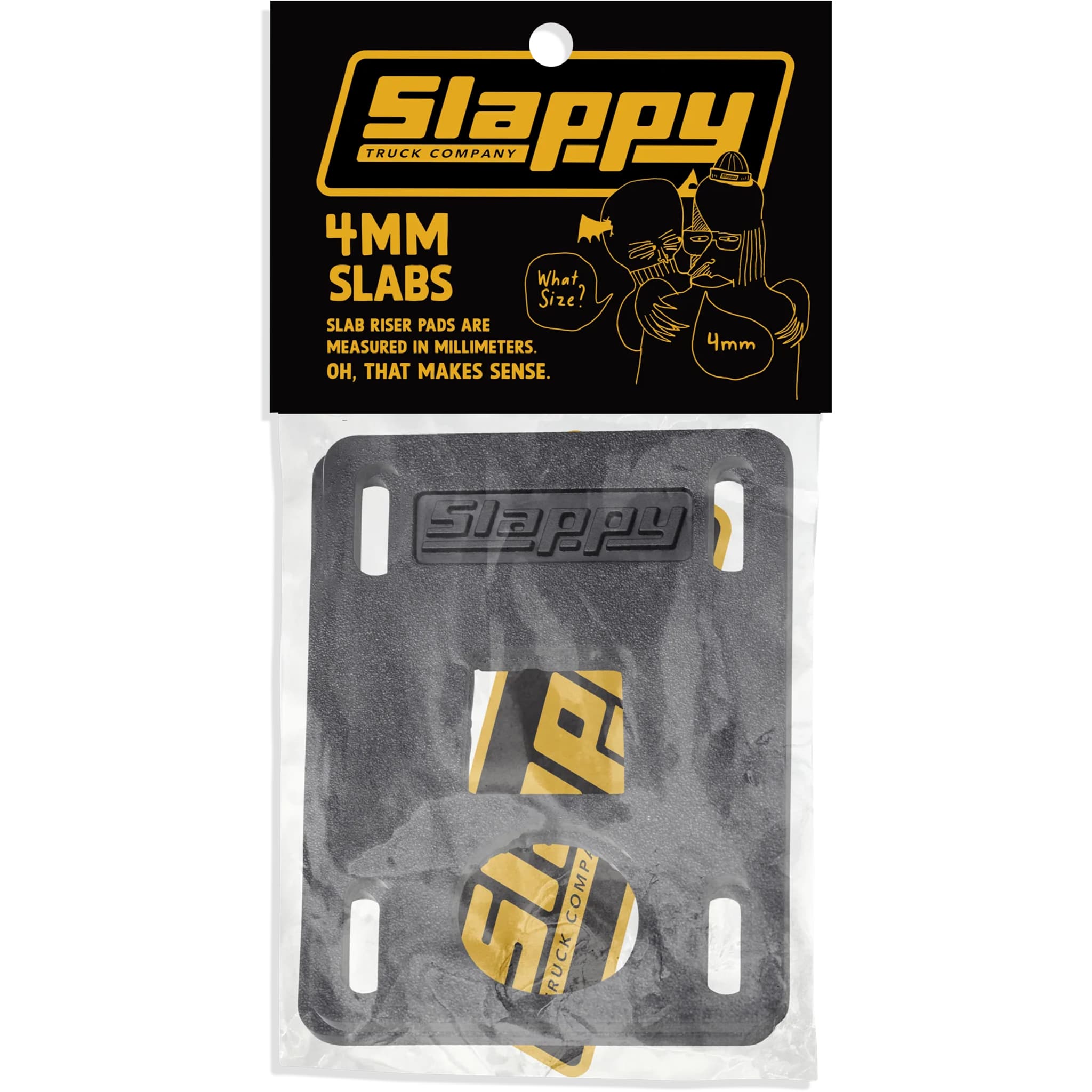Slappy Slabs 4mm Low Risers Black Skateboard Accessories