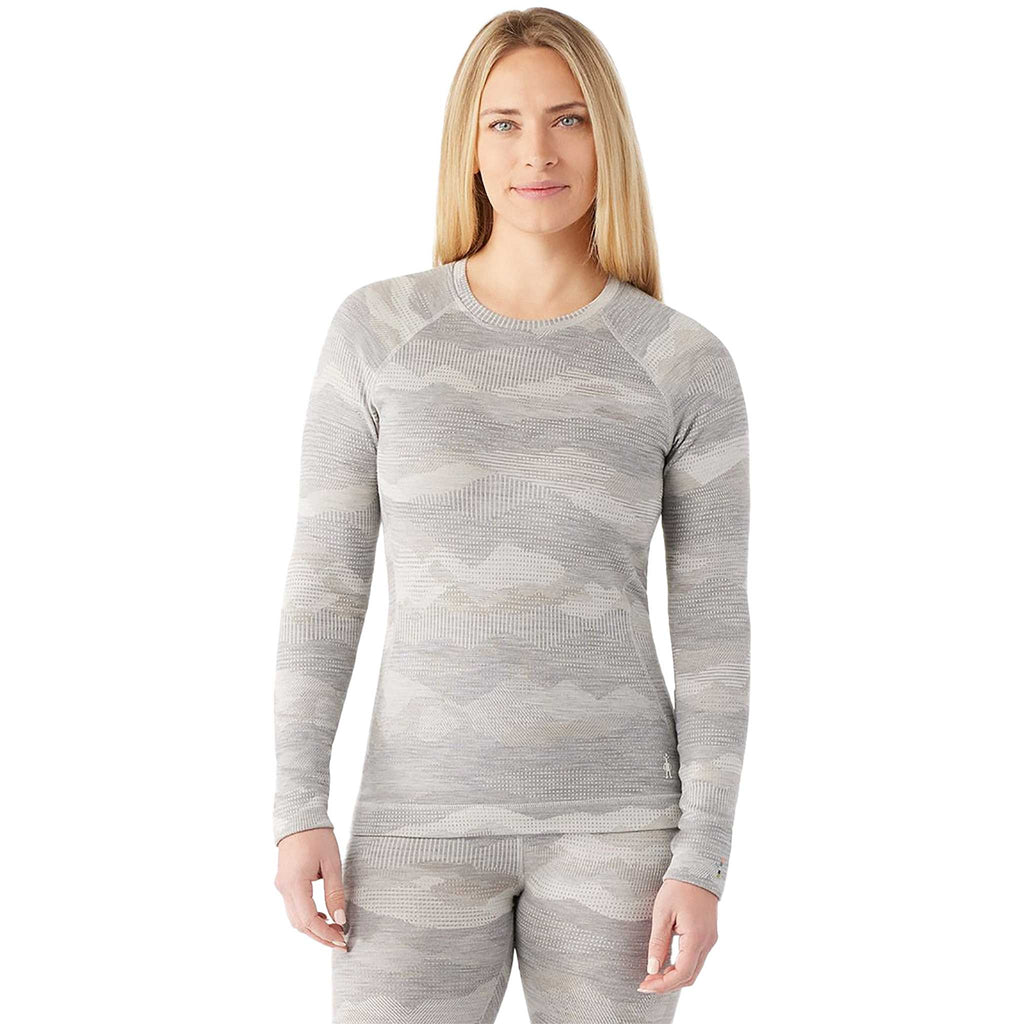 Smartwool Womens Classic Thermal Merino Base Layer Long Sleeve Grey Mountain Scape Womens Thermal