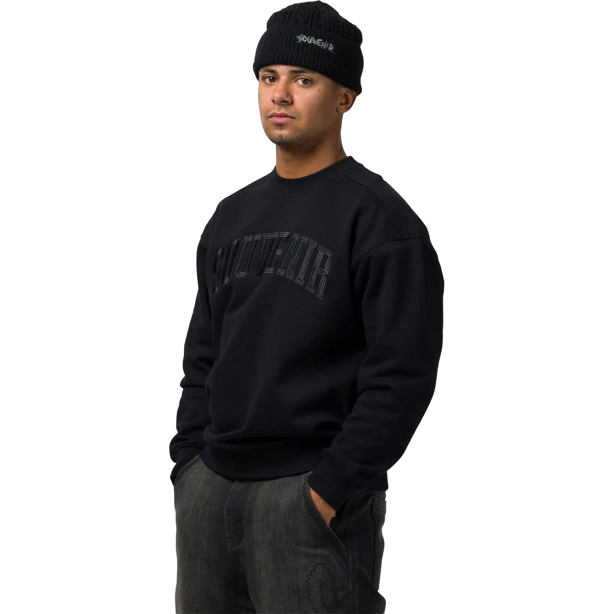 Souvenir Collegiate Crew Black Sweatshirts