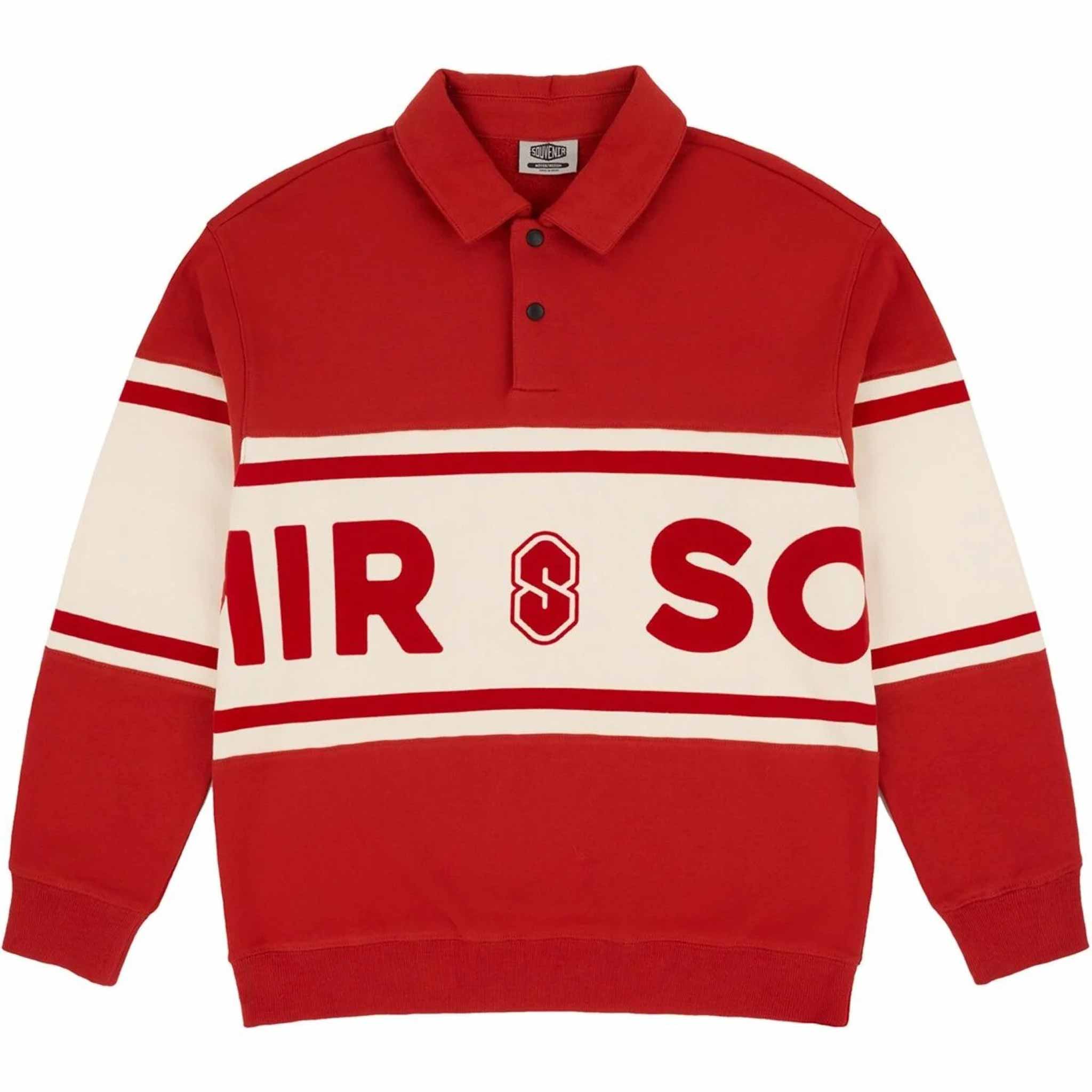 Souvenir Fleece Rugby Shirt Barn Red Marshmallow Sweatshirts