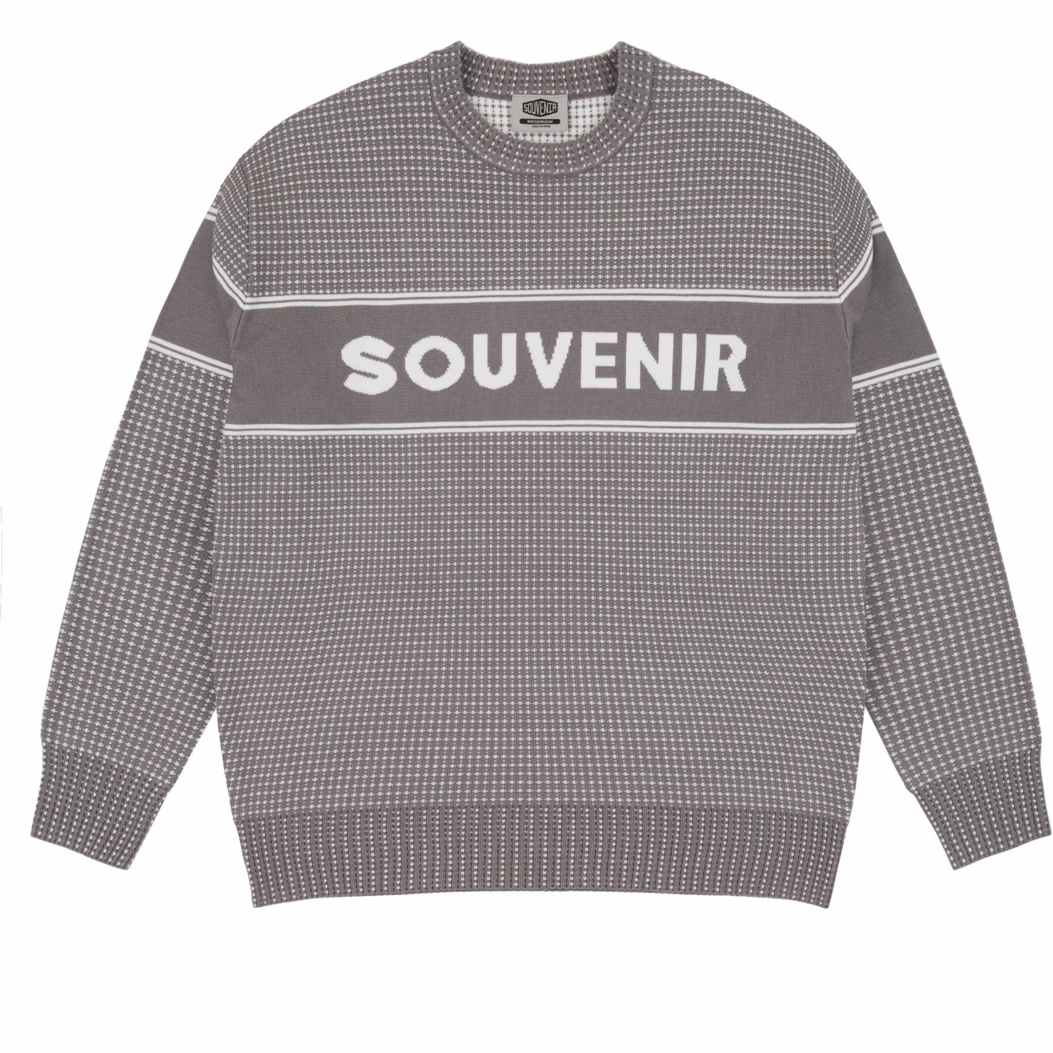 Souvenir Jacquard Knit Sweater Cool Grey Sweatshirts