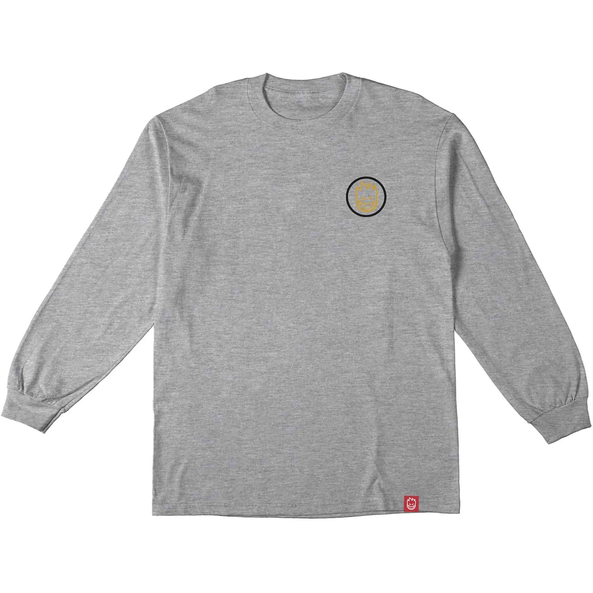 Spitfire Classic Swirl Overlay Long Sleeve Tee Heather Grey T Shirt