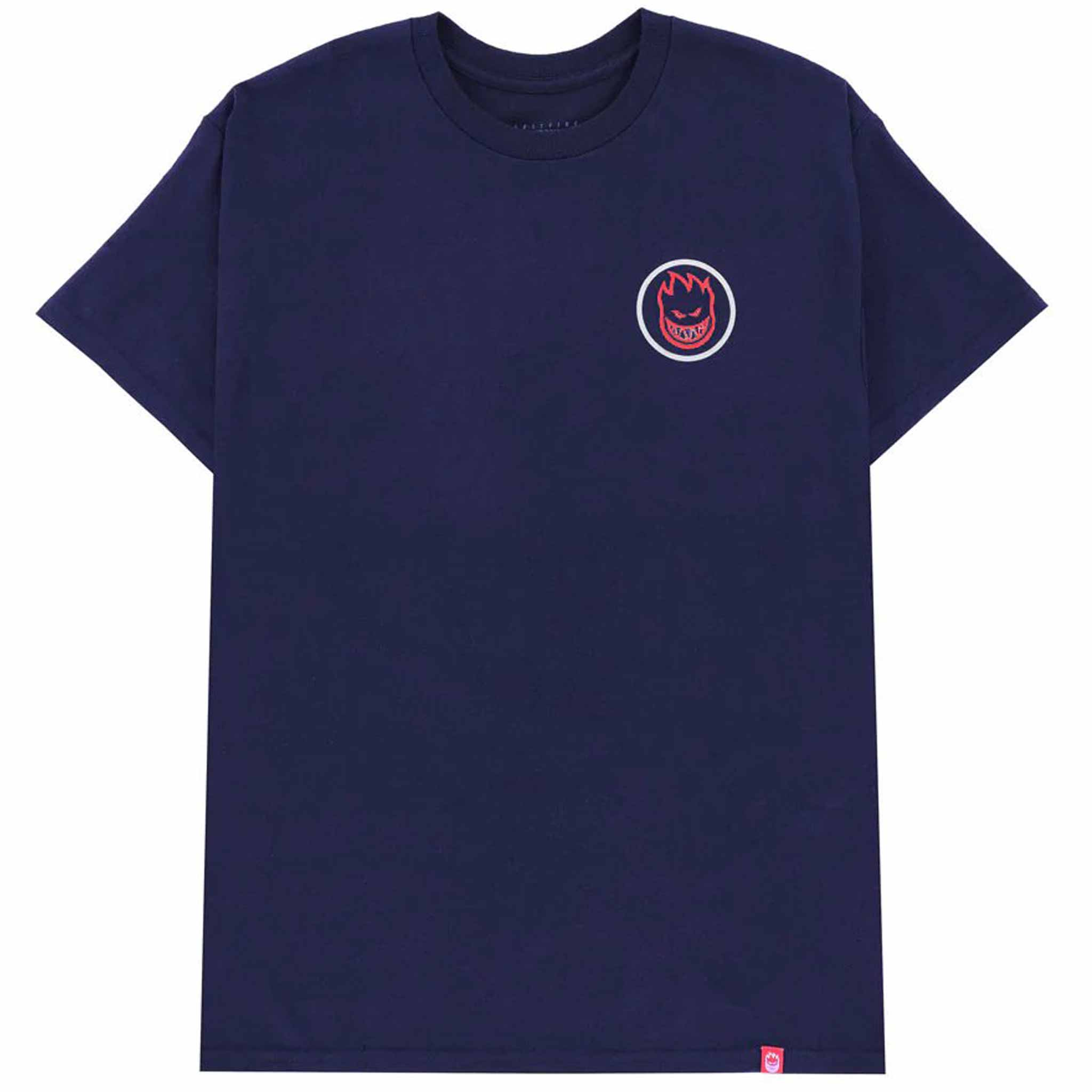 Spitfire Classic Swirl Overlay Tee True Navy White Red Print T Shirt