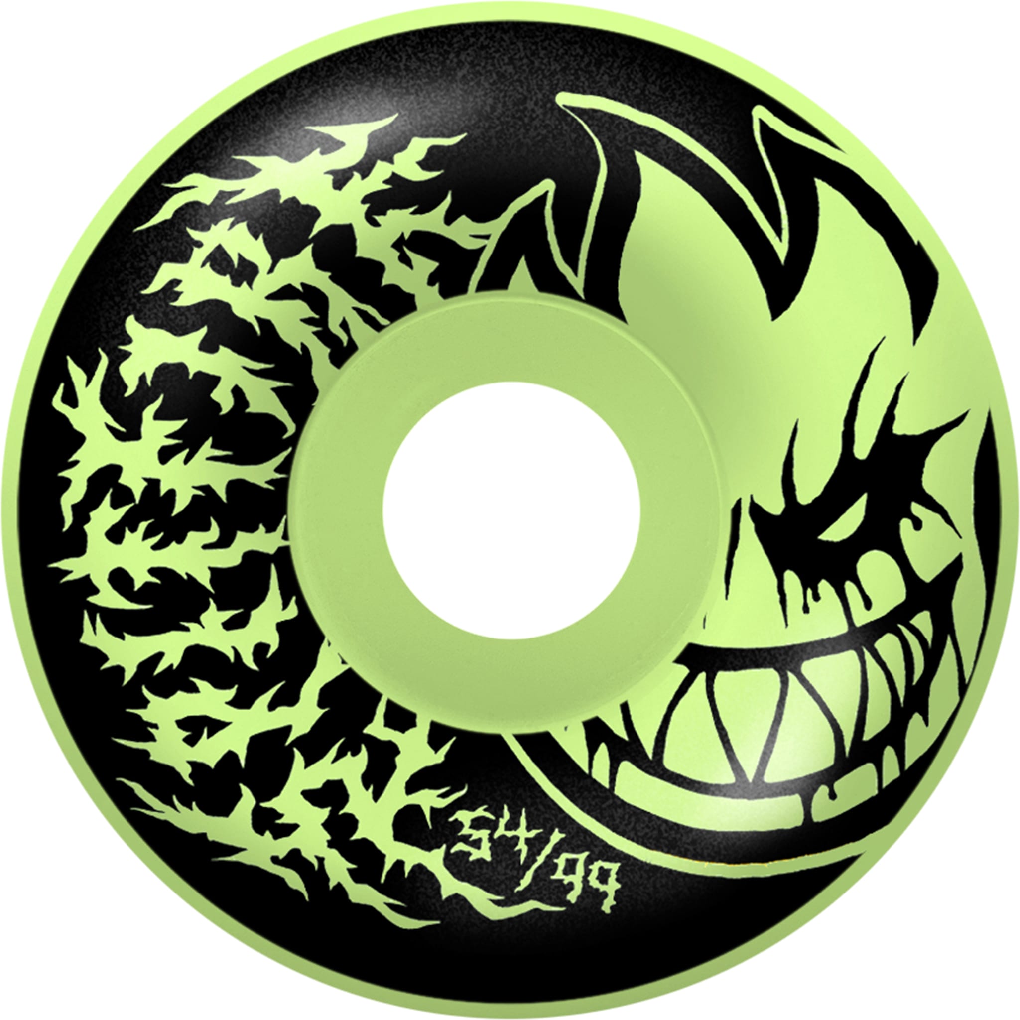 Spitfire Formula Four 99d Deathmask II Bighead Glow Radial Full Skateboard Wheels 54mm Skateboard Wheels