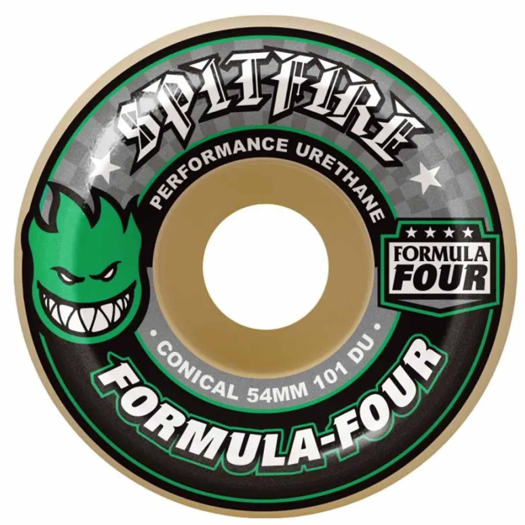Spitfire Formula Four Conical 101d 53mm Green Skateboard Wheels Skateboard Wheels