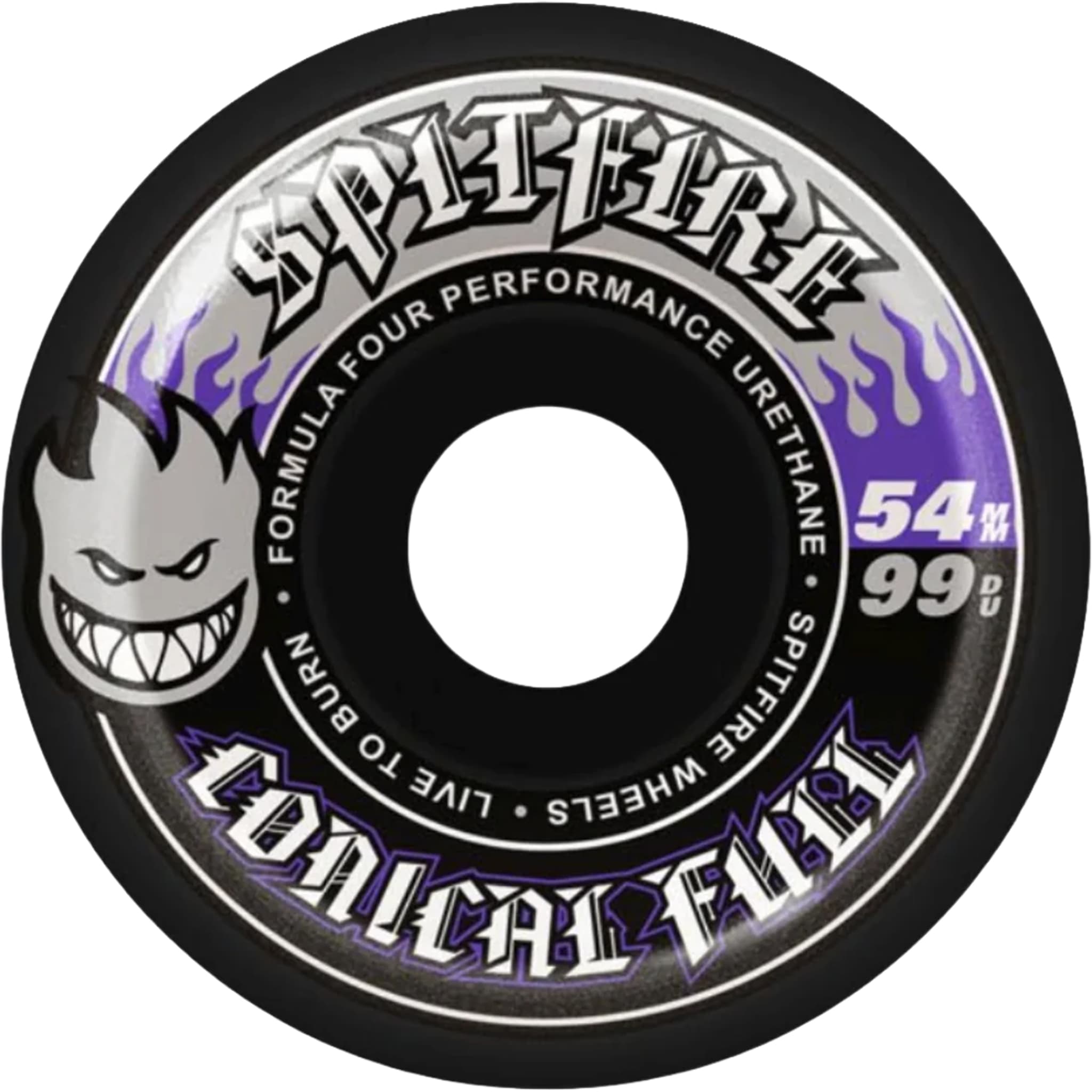Spitfire Formula Four Conical Full Black Skateboard Wheels 99d 54mm Skateboard Wheels