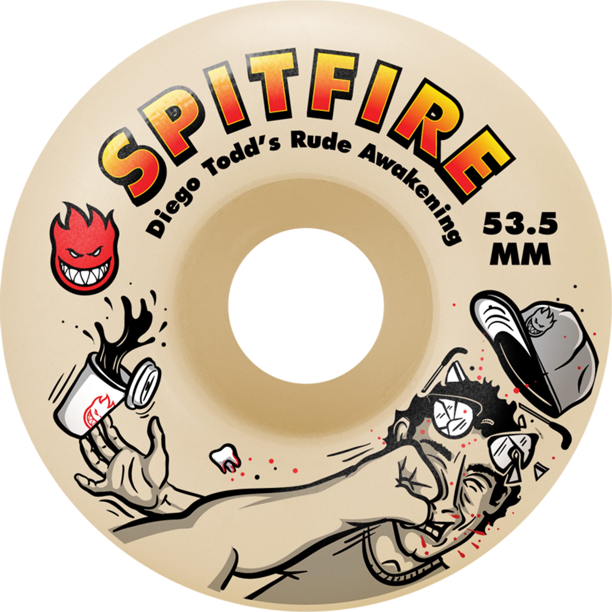 Spitfire Formula Four Diego Todd Rude Awakening Skateboard Wheels 99d 53.5mm Skateboard Wheels