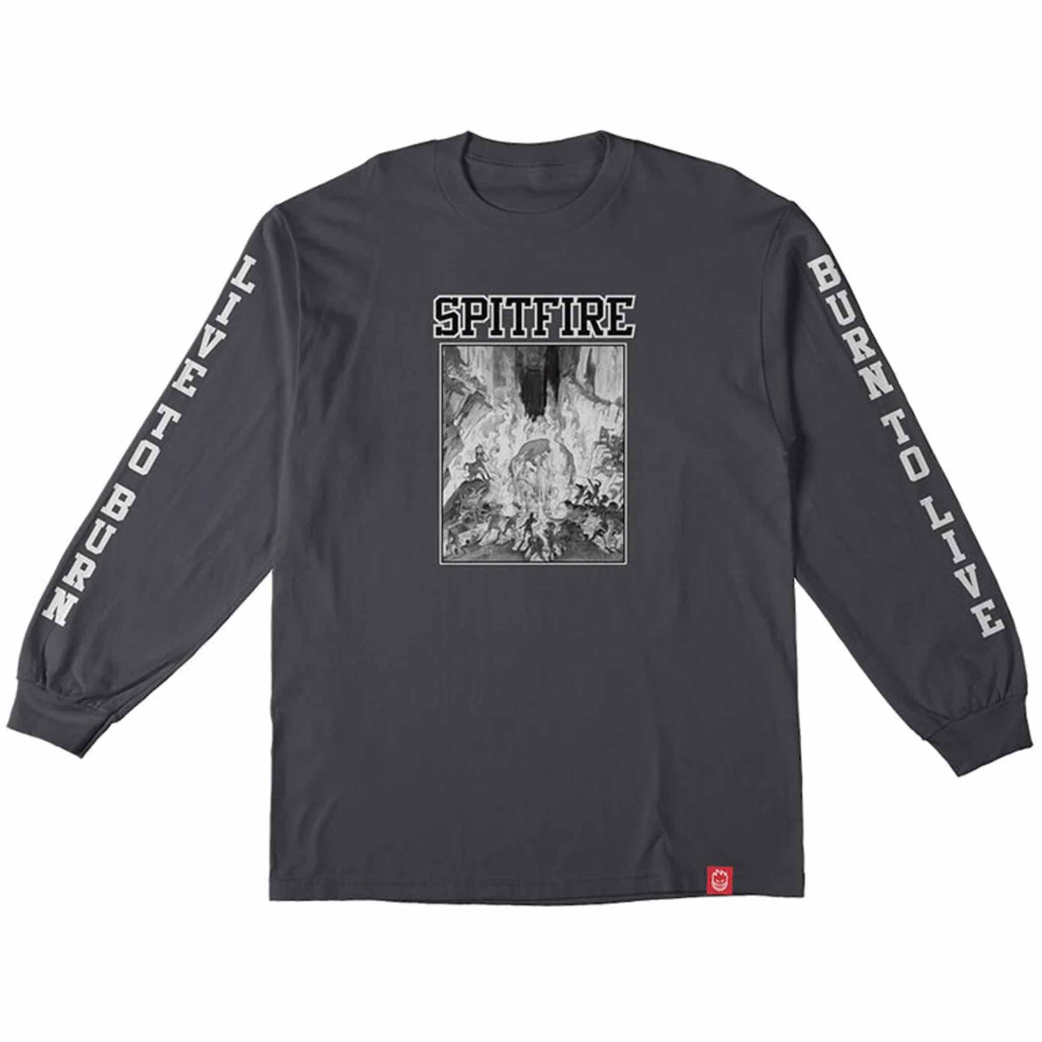 Spitfire Inferno Long Sleeve Charcoal T Shirt