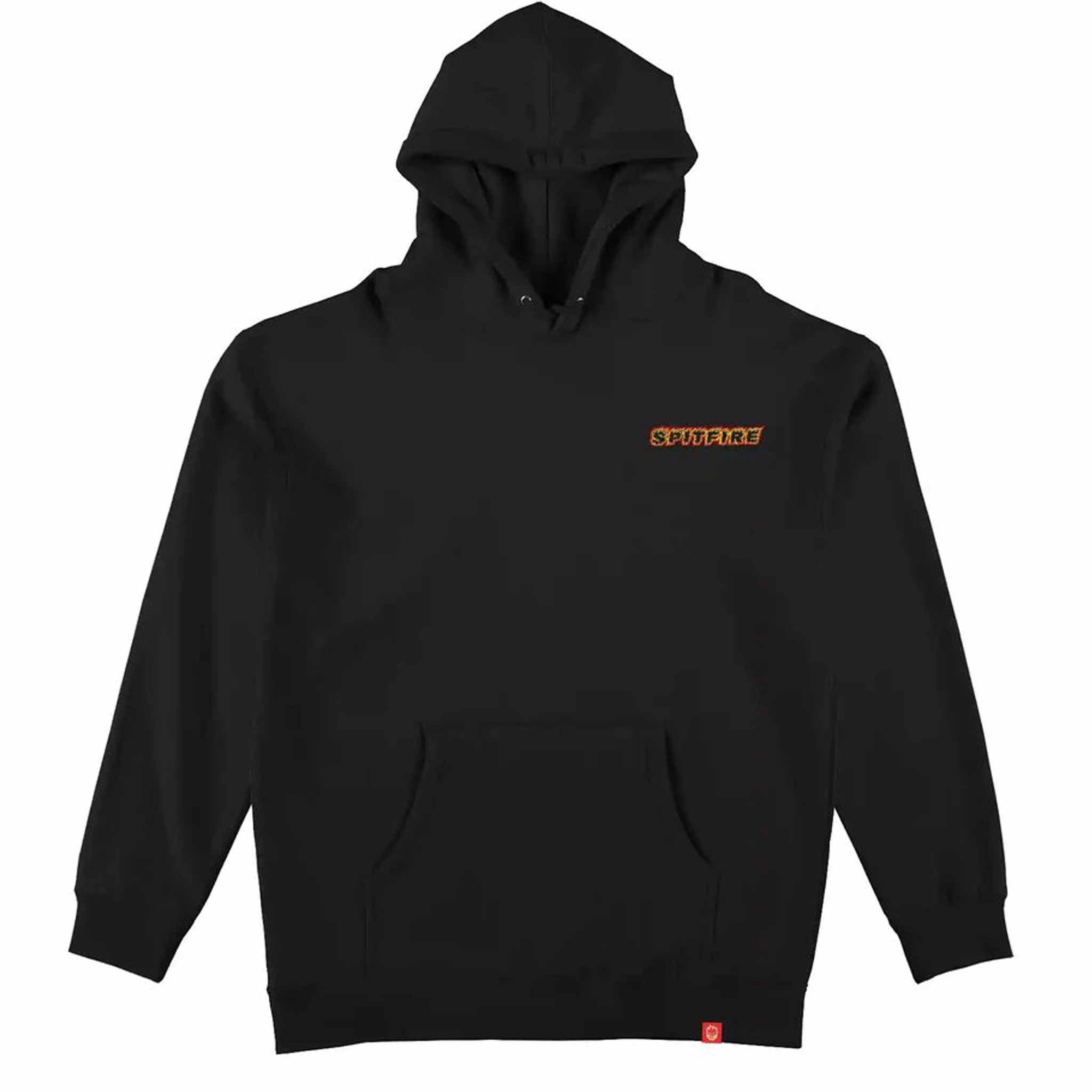 Spitfire OG Classic Flame Hood Black Red Yellow Print Sweatshirts
