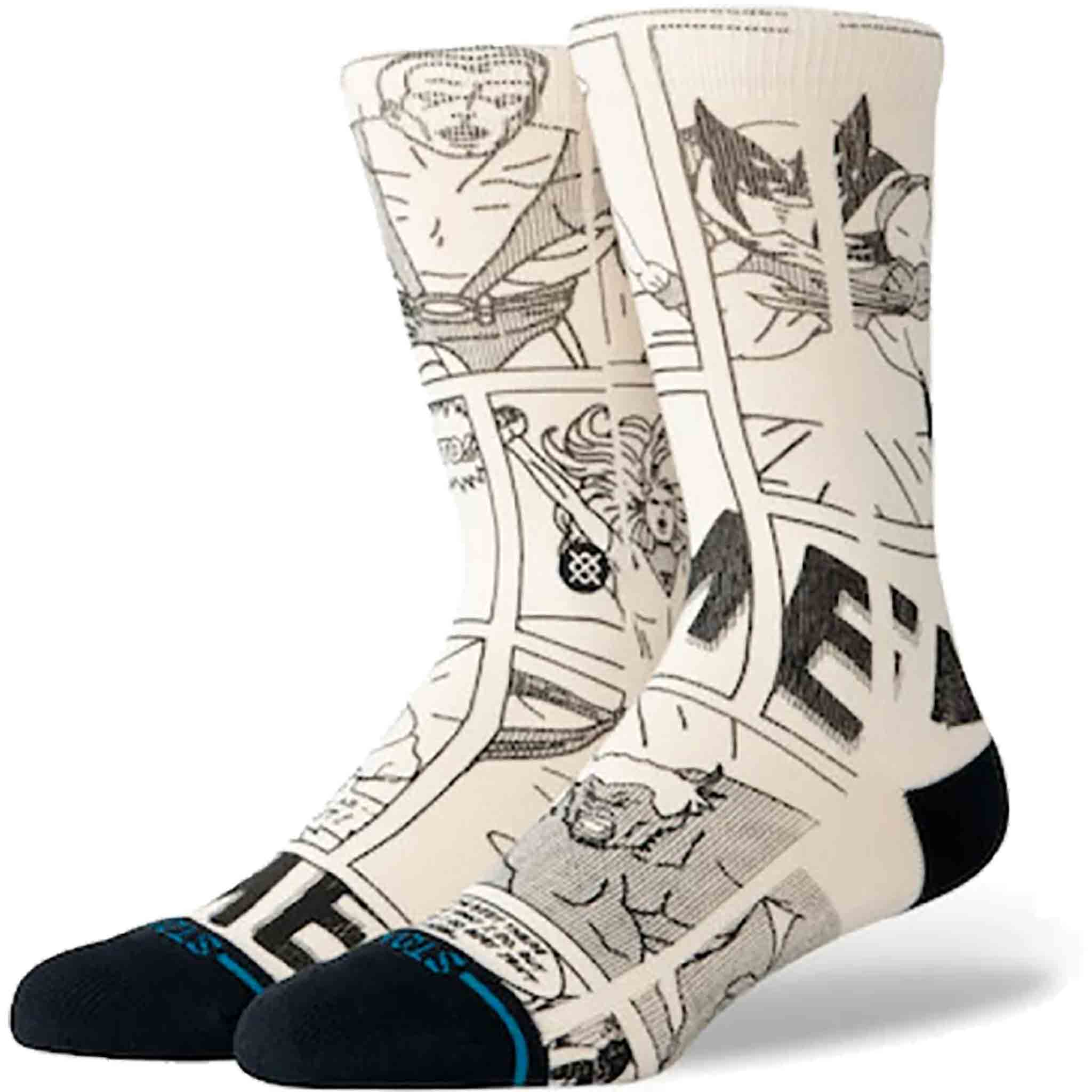 Stance Marvel Good Vs Bad Crew Black White Socks