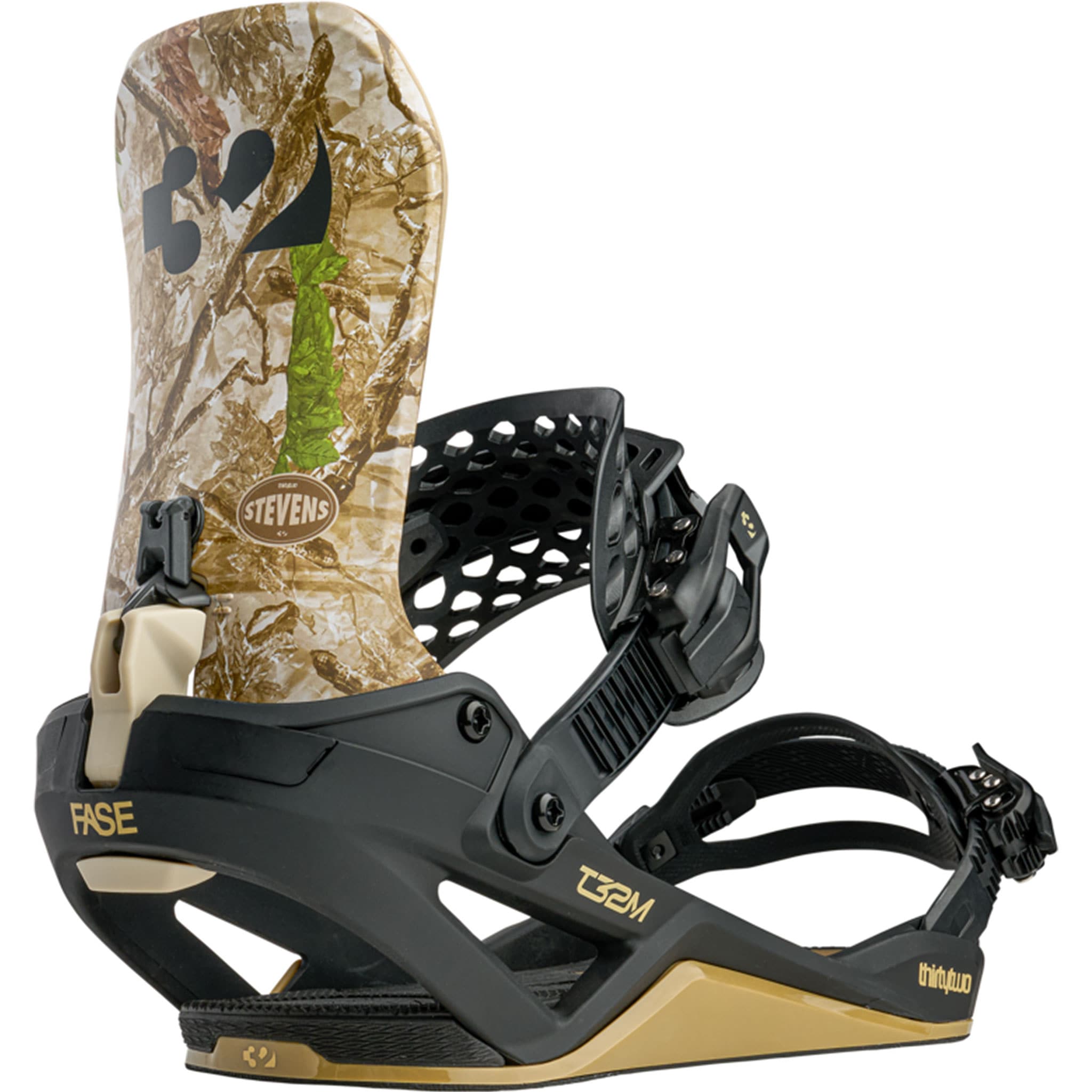 ThirtyTwo X Stevens T32M FASE Snowboard Bindings Brown Black 2027 Mens Snowboard Bindings