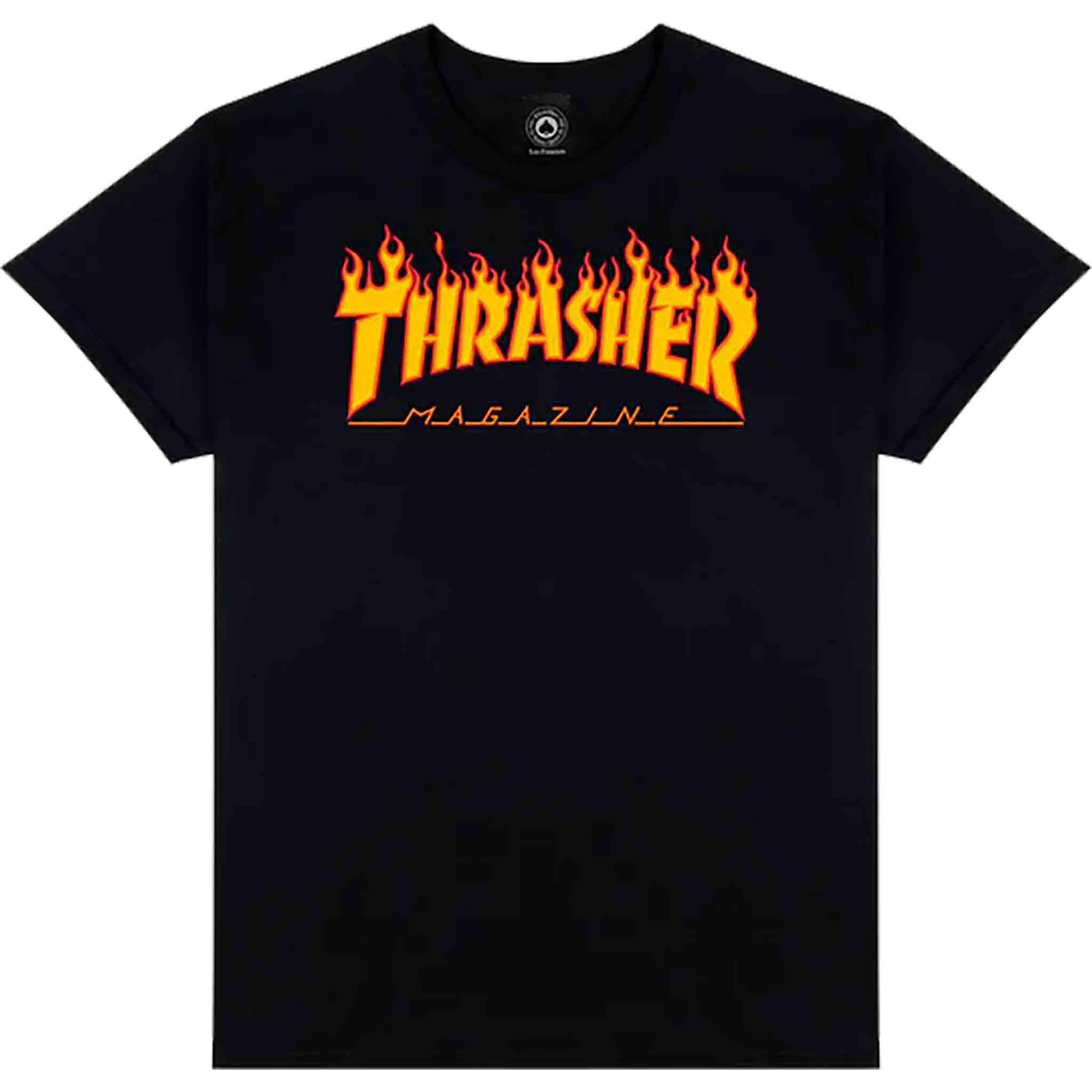 Thrasher Flame Logo Tee Black T Shirt