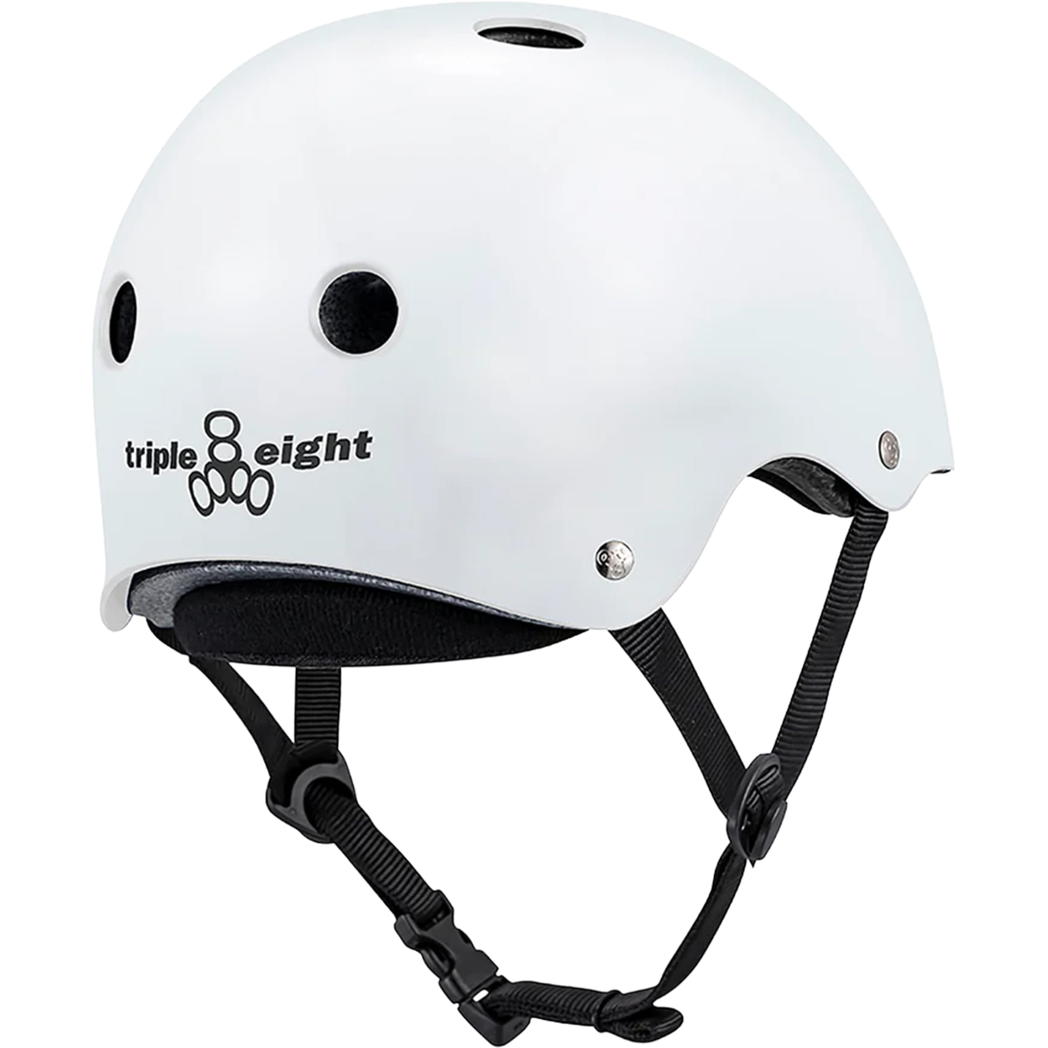 Triple 8 Deep Cover Helmet White Glossy Skateboard Helmet
