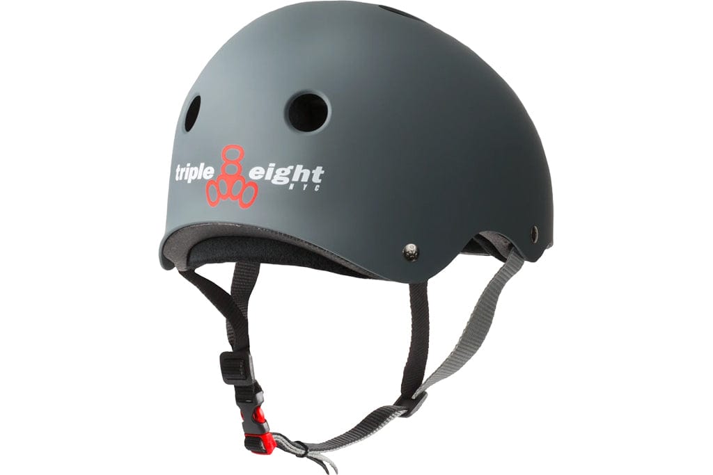 Triple Eight Certified Sweatsaver Helmet Carbon Rubber Skateboard Helmet