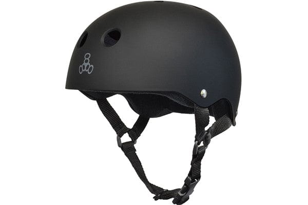 Triple Eight Sweatsaver Helmet All Black Rubber Skateboard Helmet