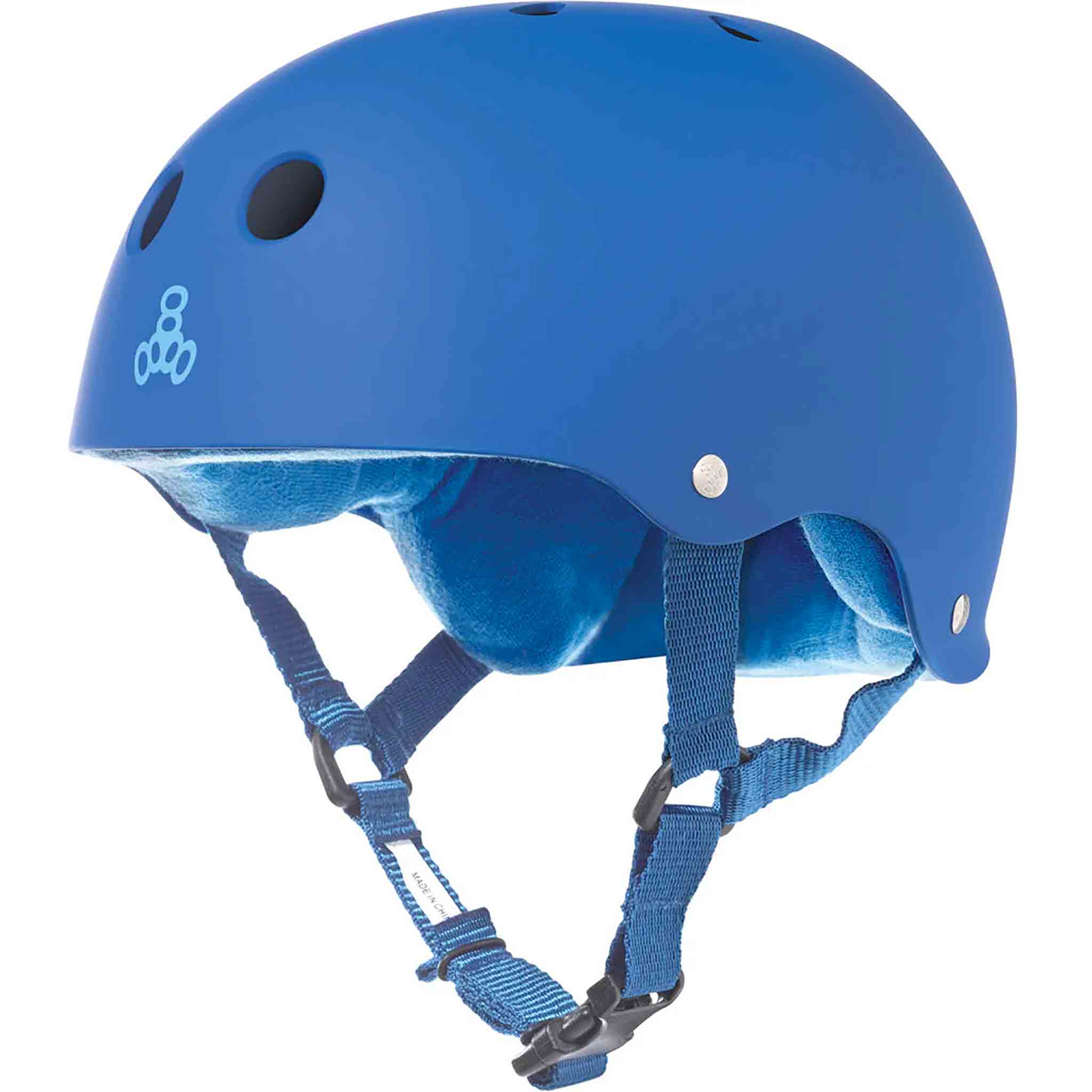 Triple Eight Sweatsaver Helmet Blue Rubber Skateboard Helmet