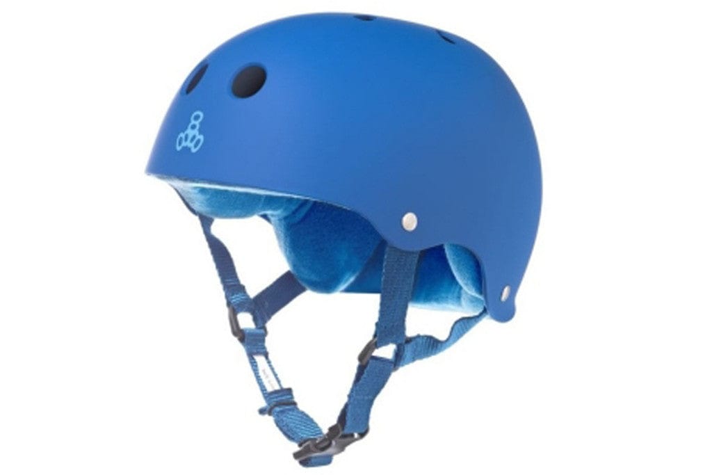 Triple Eight Sweatsaver Helmet Blue Rubber Skateboard Helmet