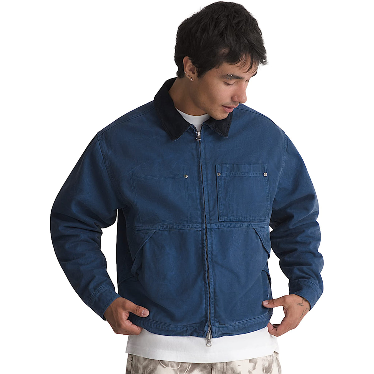 Vans Nico Cropped Chore Canvas Jacket True Navy Blue Casual Jackets