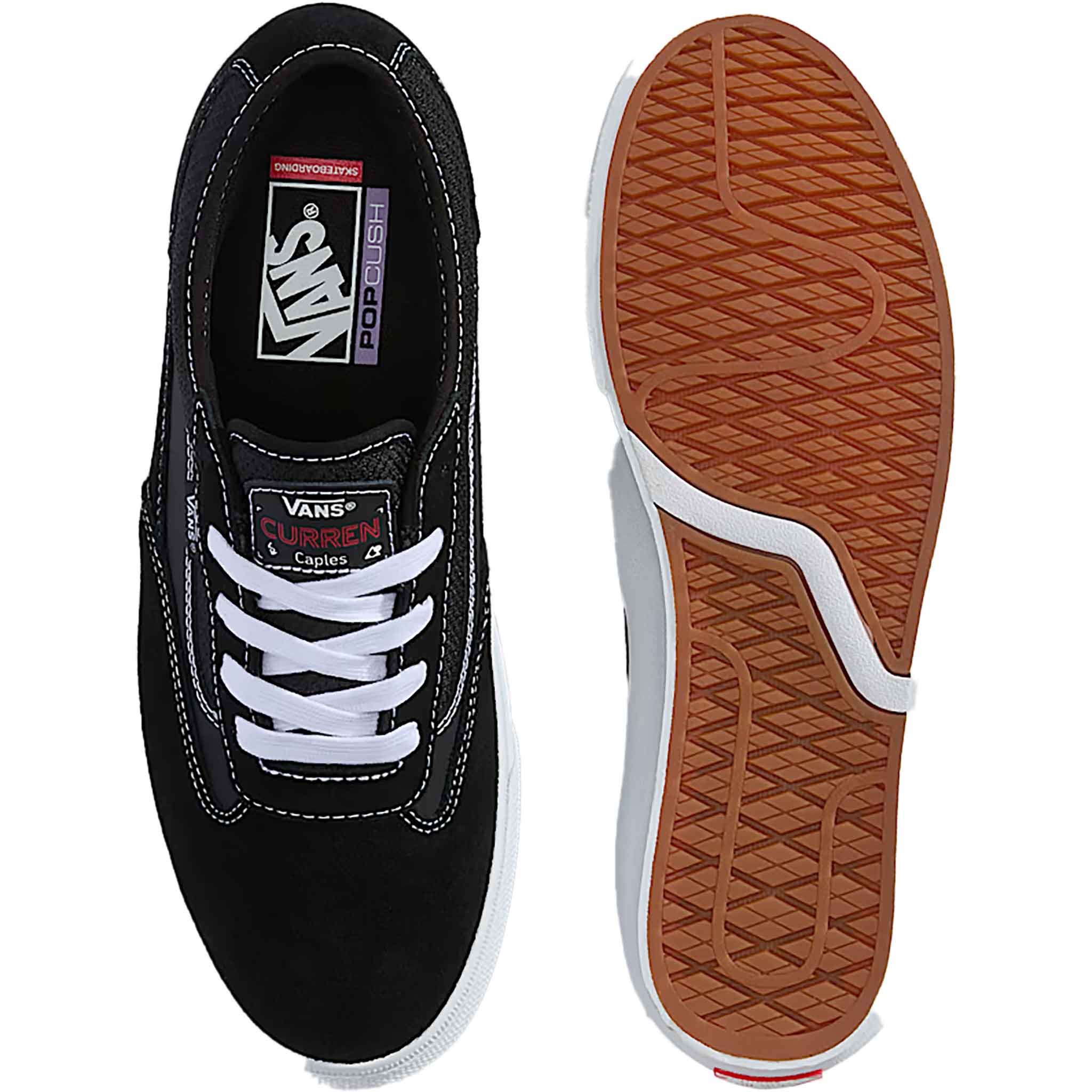 Vans Skate Curren Caples Shoes Black White Shoes