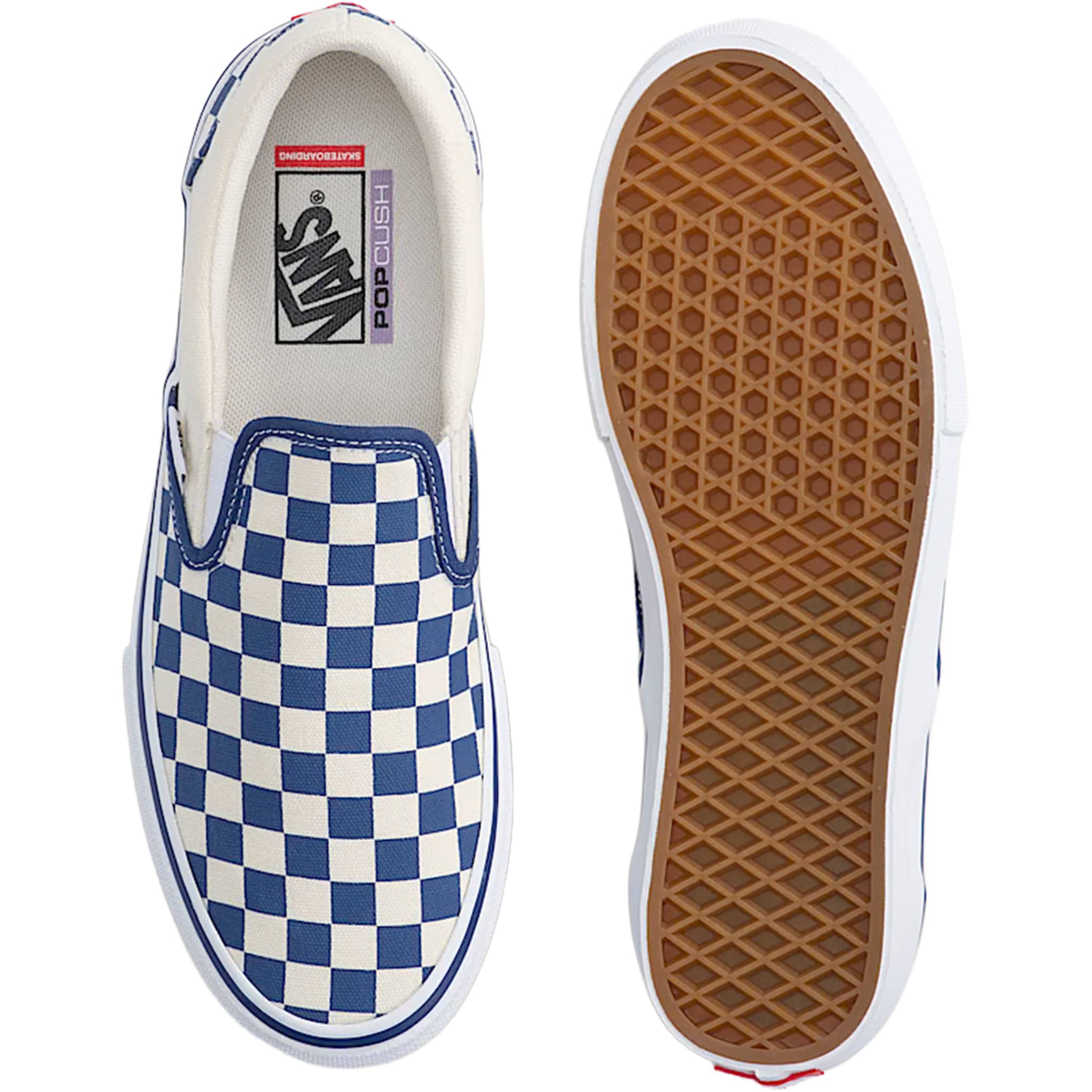 Vans Skate Slip On Shoe Blue Checkerboard Shoes