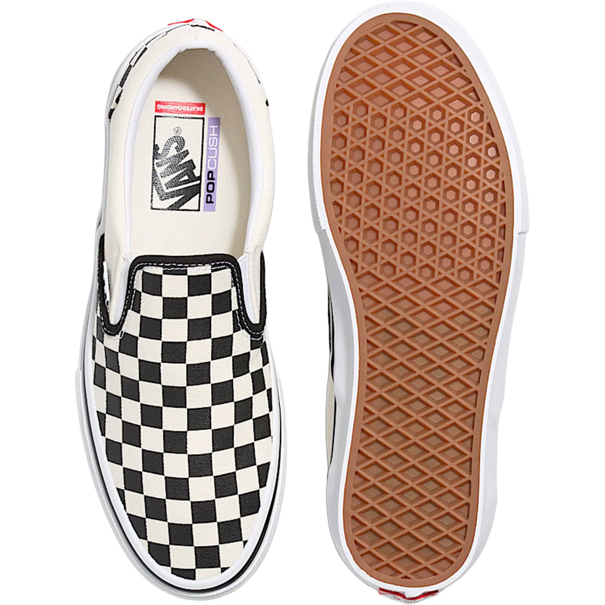 Vans Skate Slip On Shoe Checkerboard Black Off White Shoes