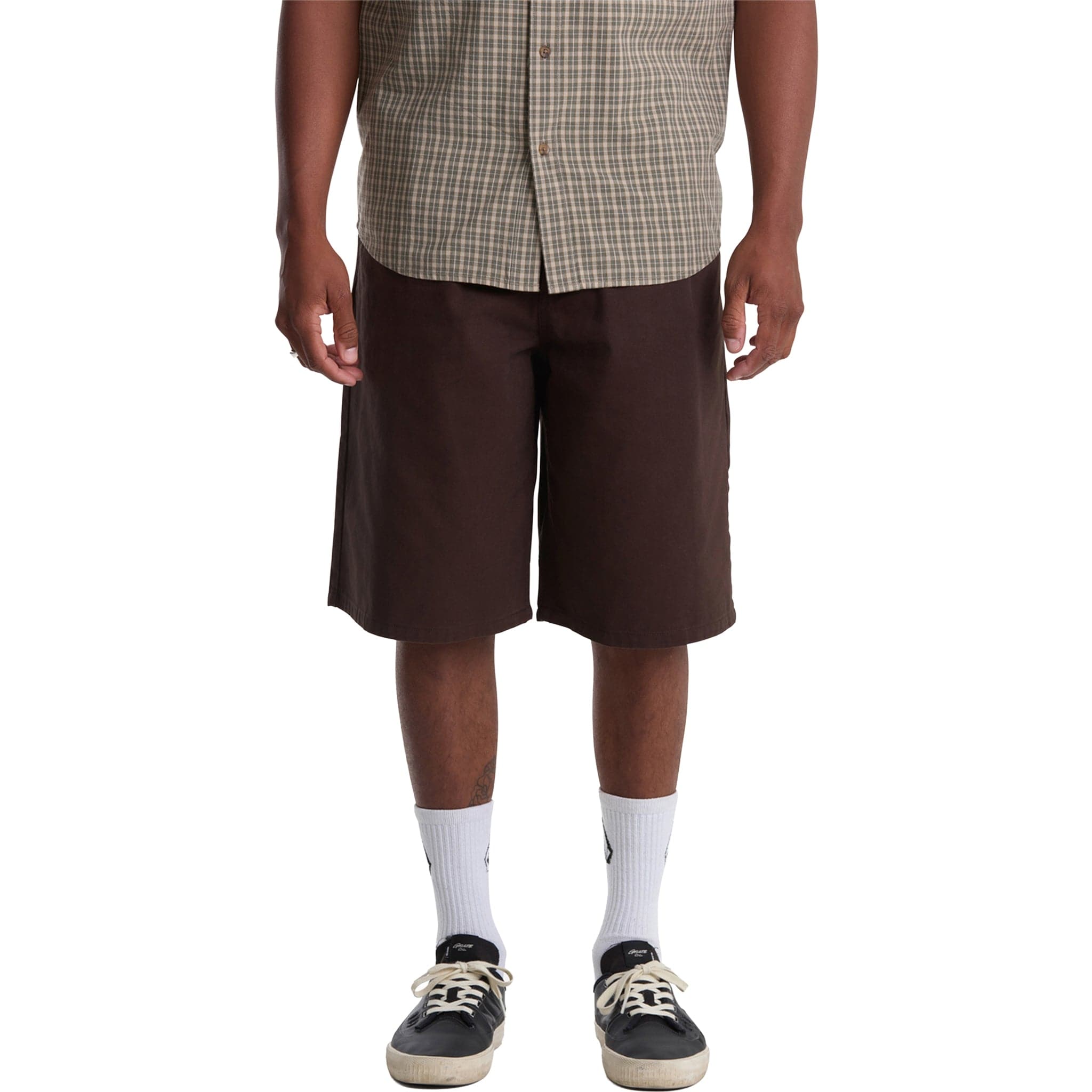 Volcom Chillow Plt Elastic Waist Chino 24" Shorts VS Cacao Shorts