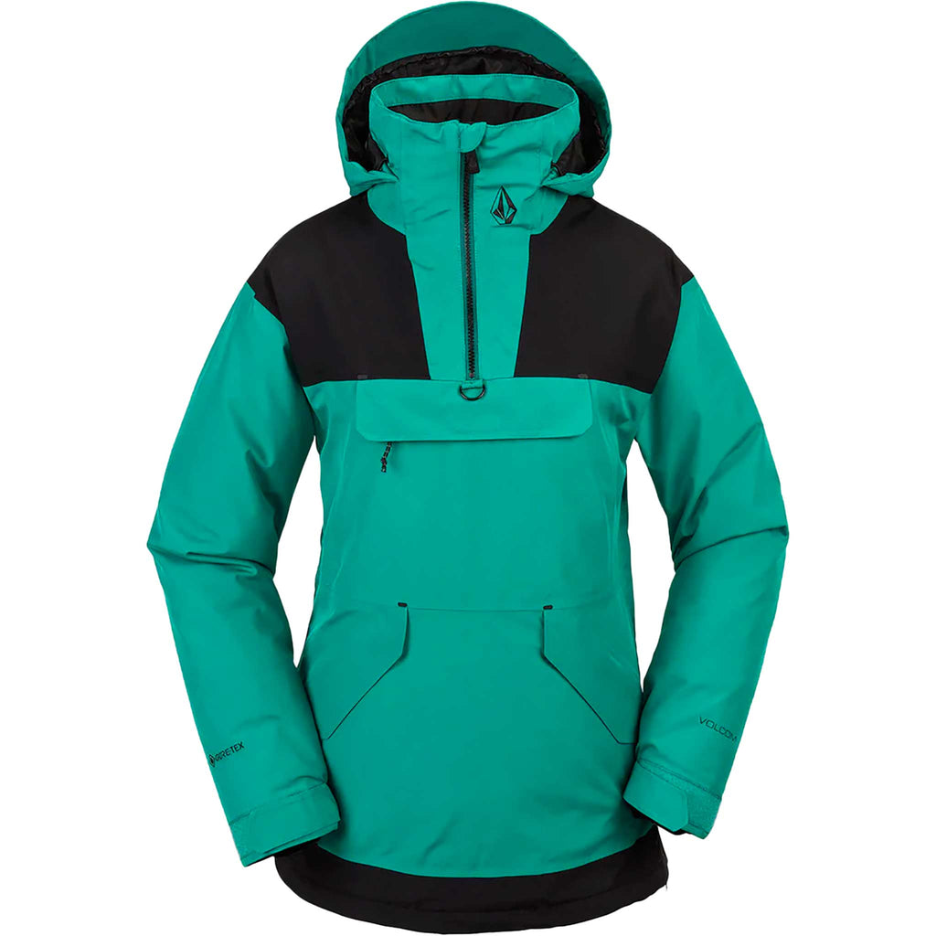 Volcom Fern INS Gore-Tex Womens Pullover Jacket Vibrant Green 2024 Womens Snowboard Jacket