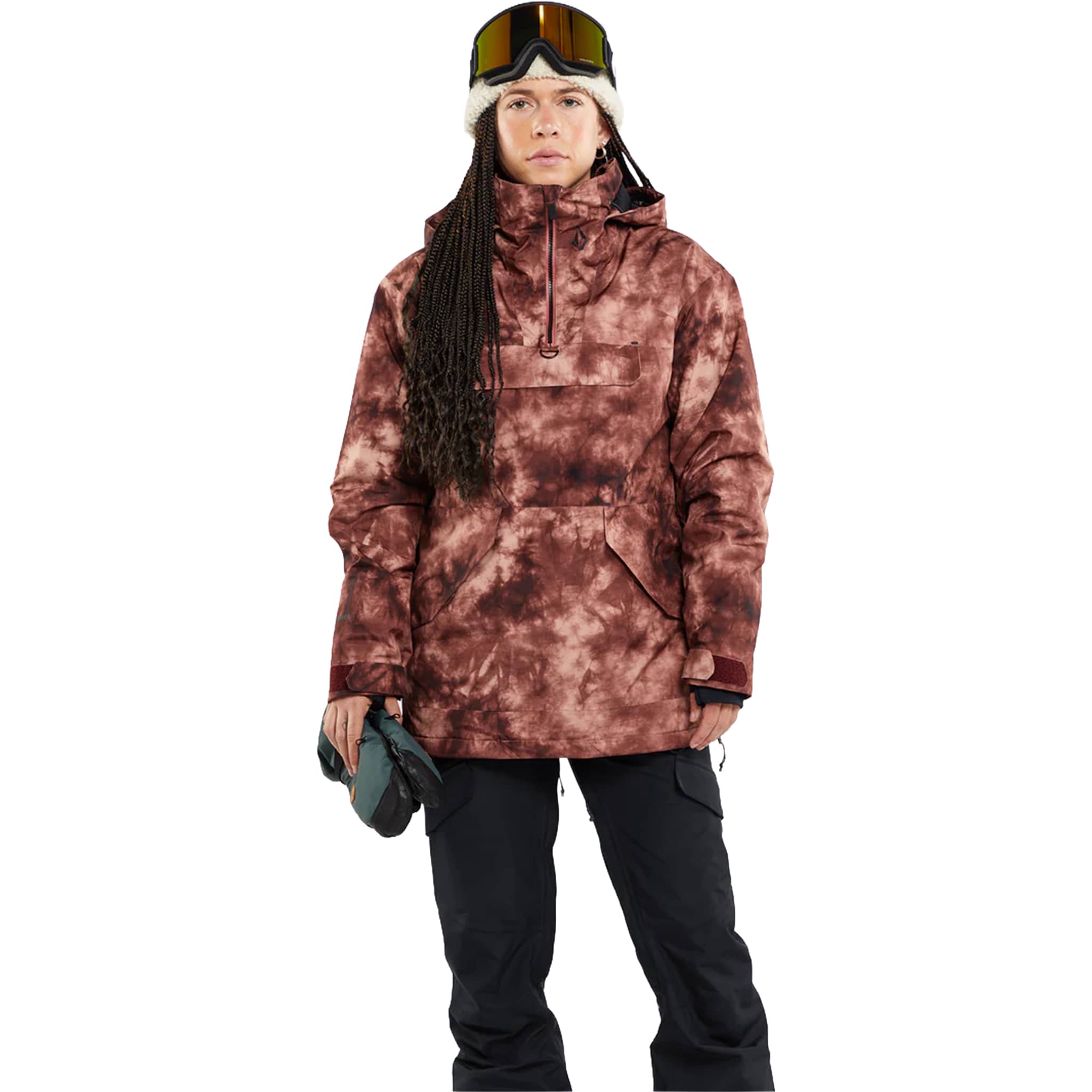 Volcom Fern Insulated Gore-Tex Pullover Pink Salt Wash 2024 Womens Snowboard Jackets