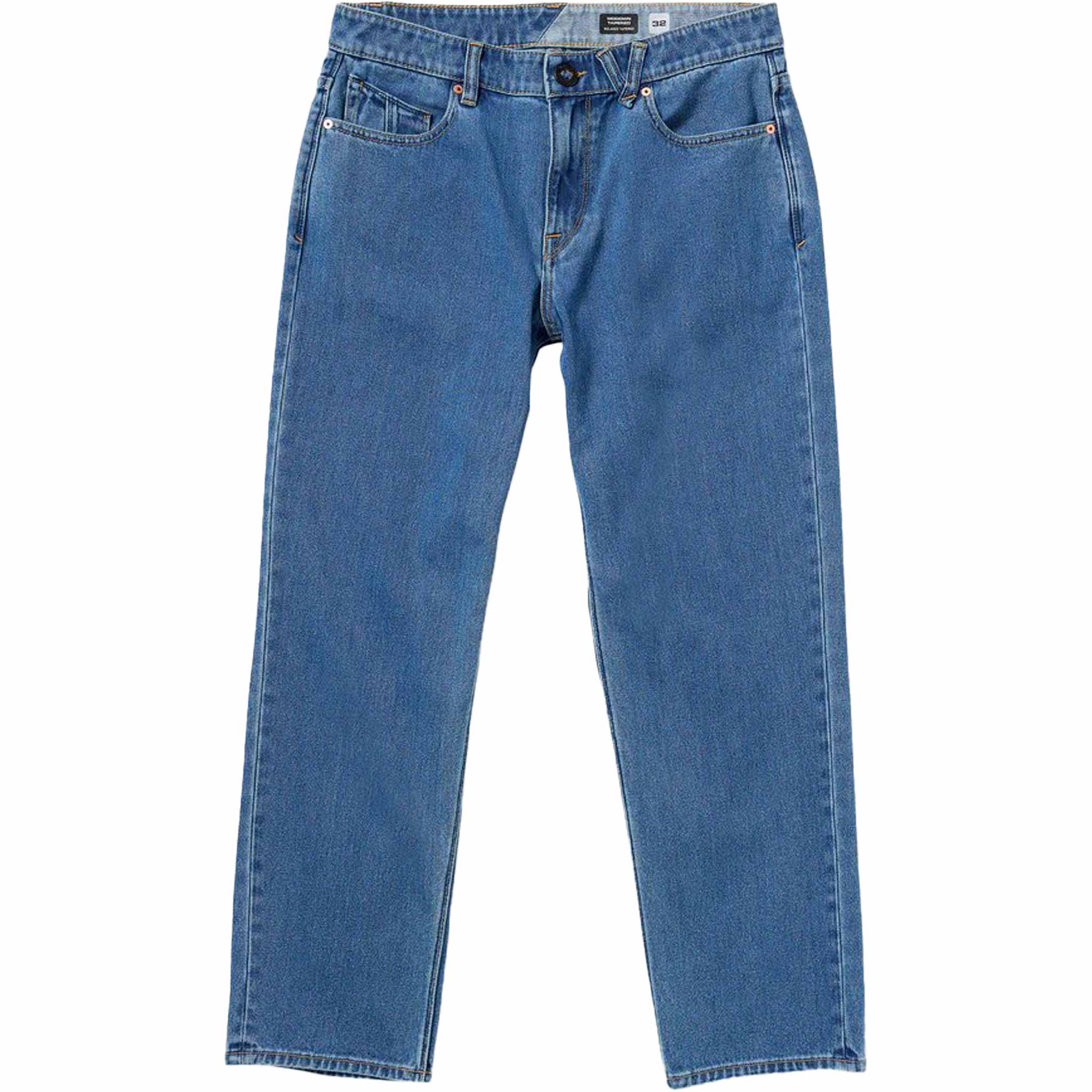 Volcom Modown Relaxed Fit Tapered Denim Standard Issue Blue Pants
